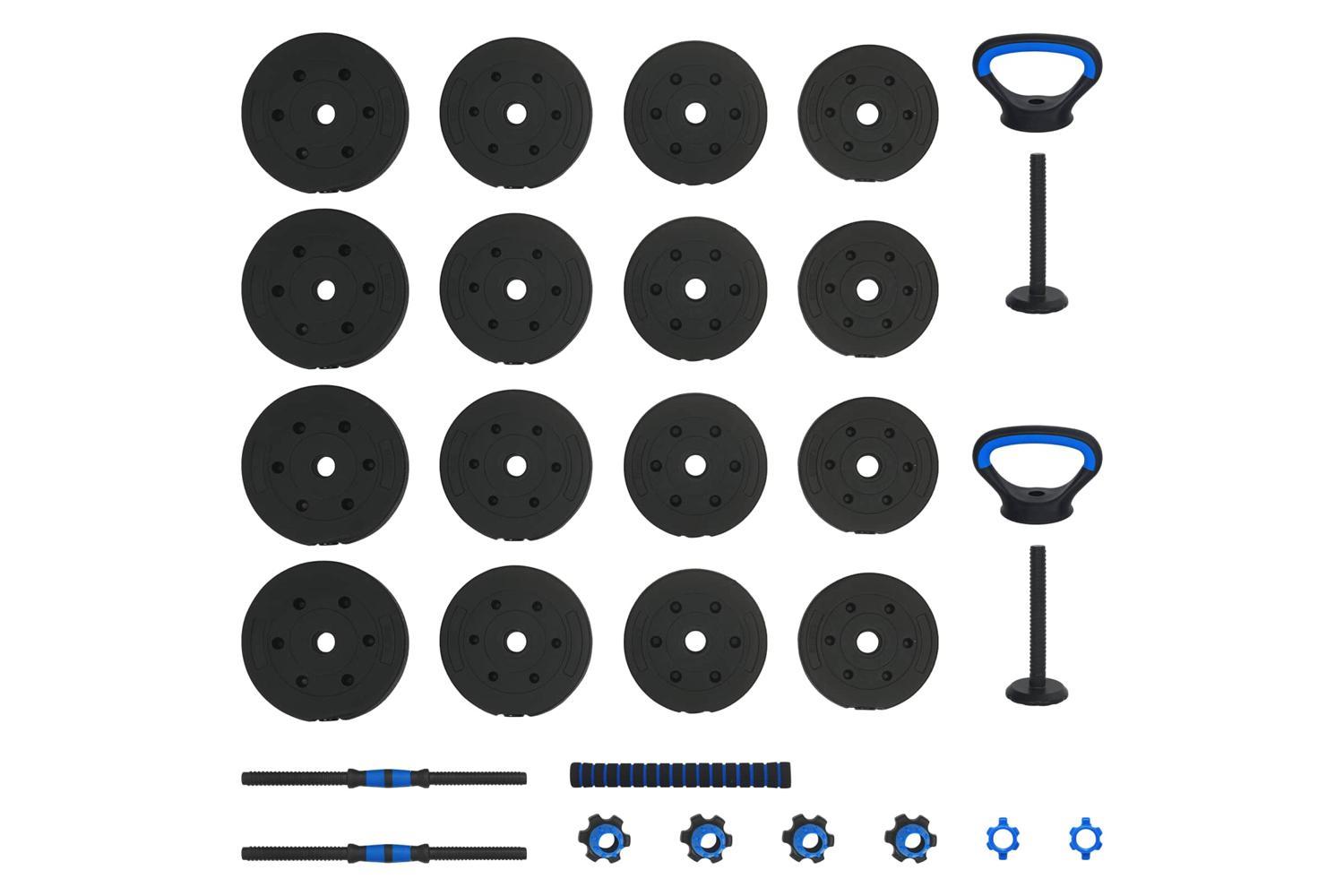 Vidaxl 4-in-1 Dumbbell Set Black And Blue 121 X 19.5 X 19.5 Cm-7