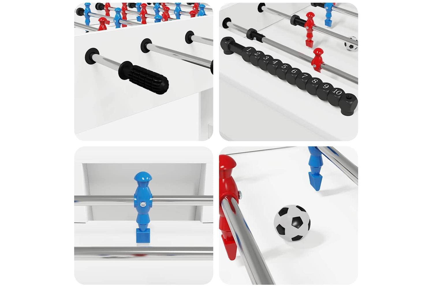 Vidaxl Foosball Table White 125 X 60.5 X 80 Cm Engineered Wood-8