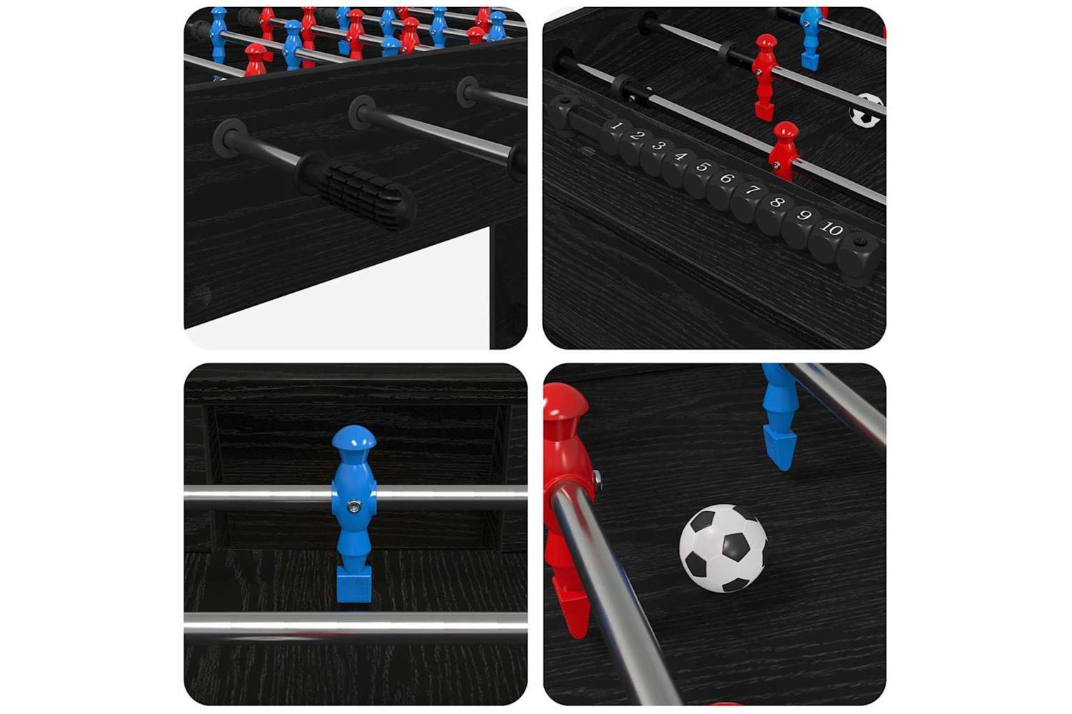 Vidaxl Foosball Table Black Oak 125 X 60.5 X 80 Cm Engineered Wood-8