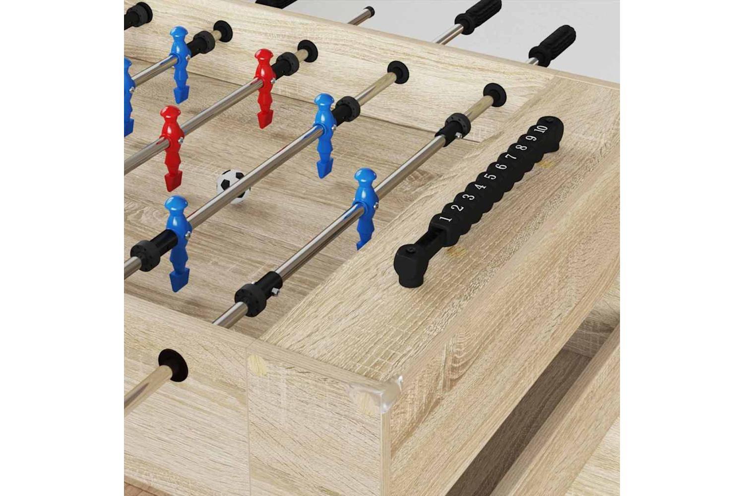 Vidaxl Foosball Table Sonoma Oak 125 X 60.5 X 80 Cm Engineered Wood-3