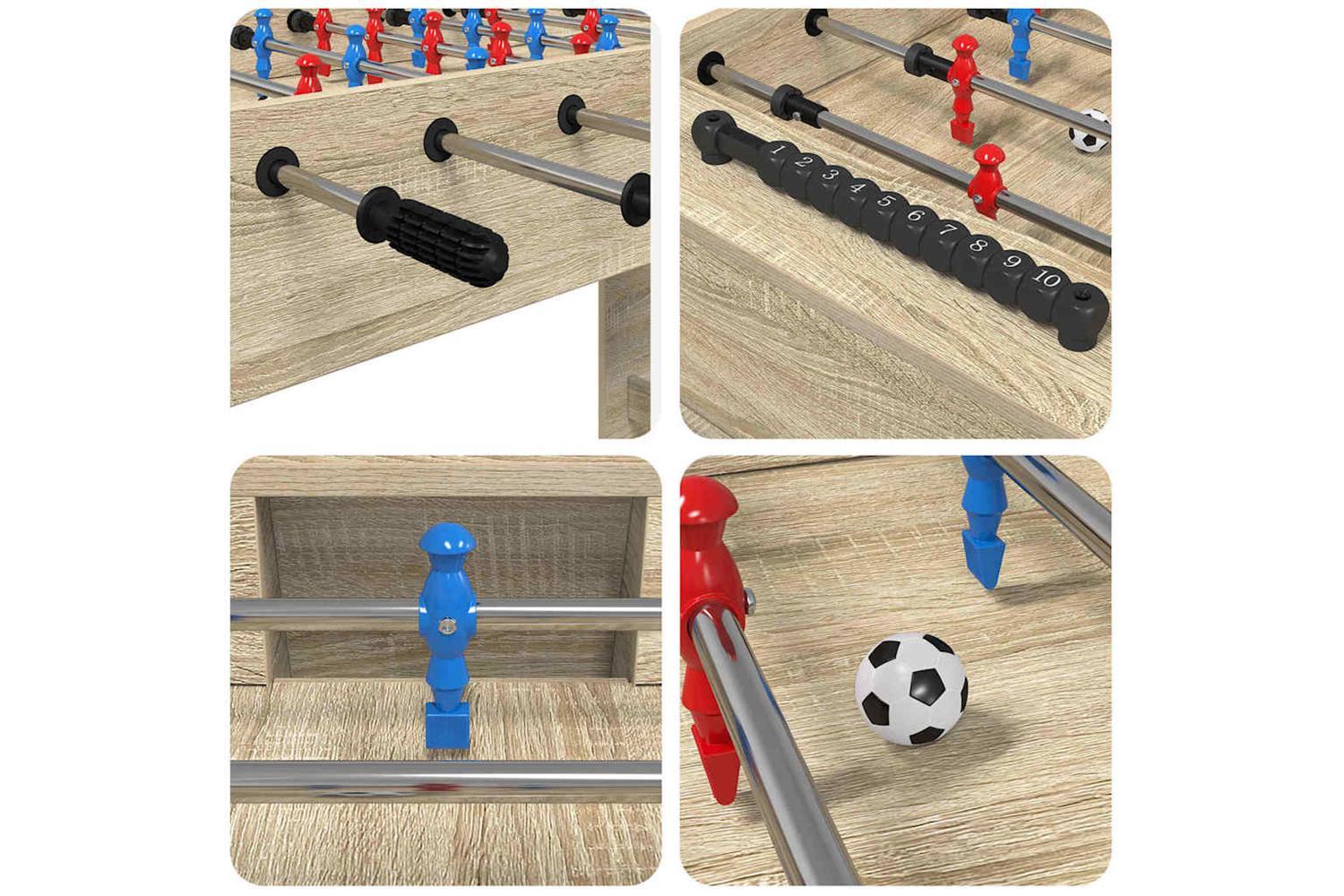Vidaxl Foosball Table Sonoma Oak 125 X 60.5 X 80 Cm Engineered Wood-8