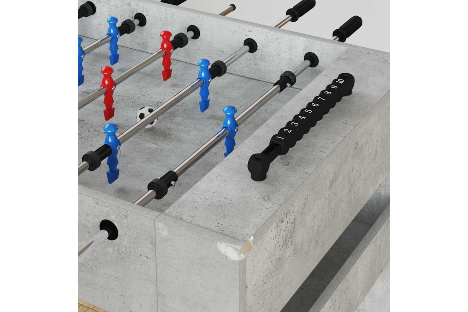 Vidaxl Foosball Table Concrete Grey 125 X 60.5 X 80 Cm Engineered Wood-3