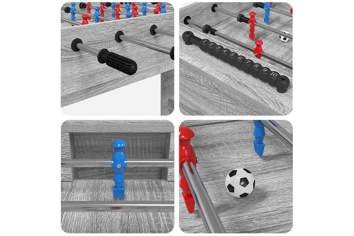 Vidaxl Foosball Table Grey Sonoma 125 X 60.5 X 80 Cm Engineered Wood-8