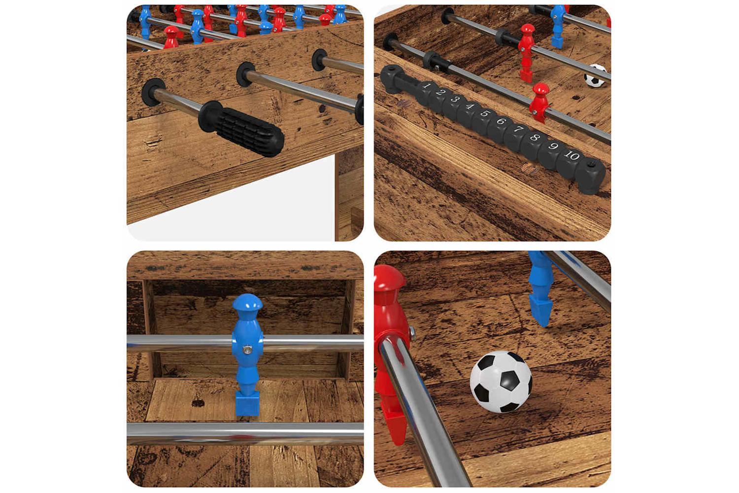 Vidaxl Foosball Table Old Wood 125 X 60.5 X 80 Cm Engineered Wood-8