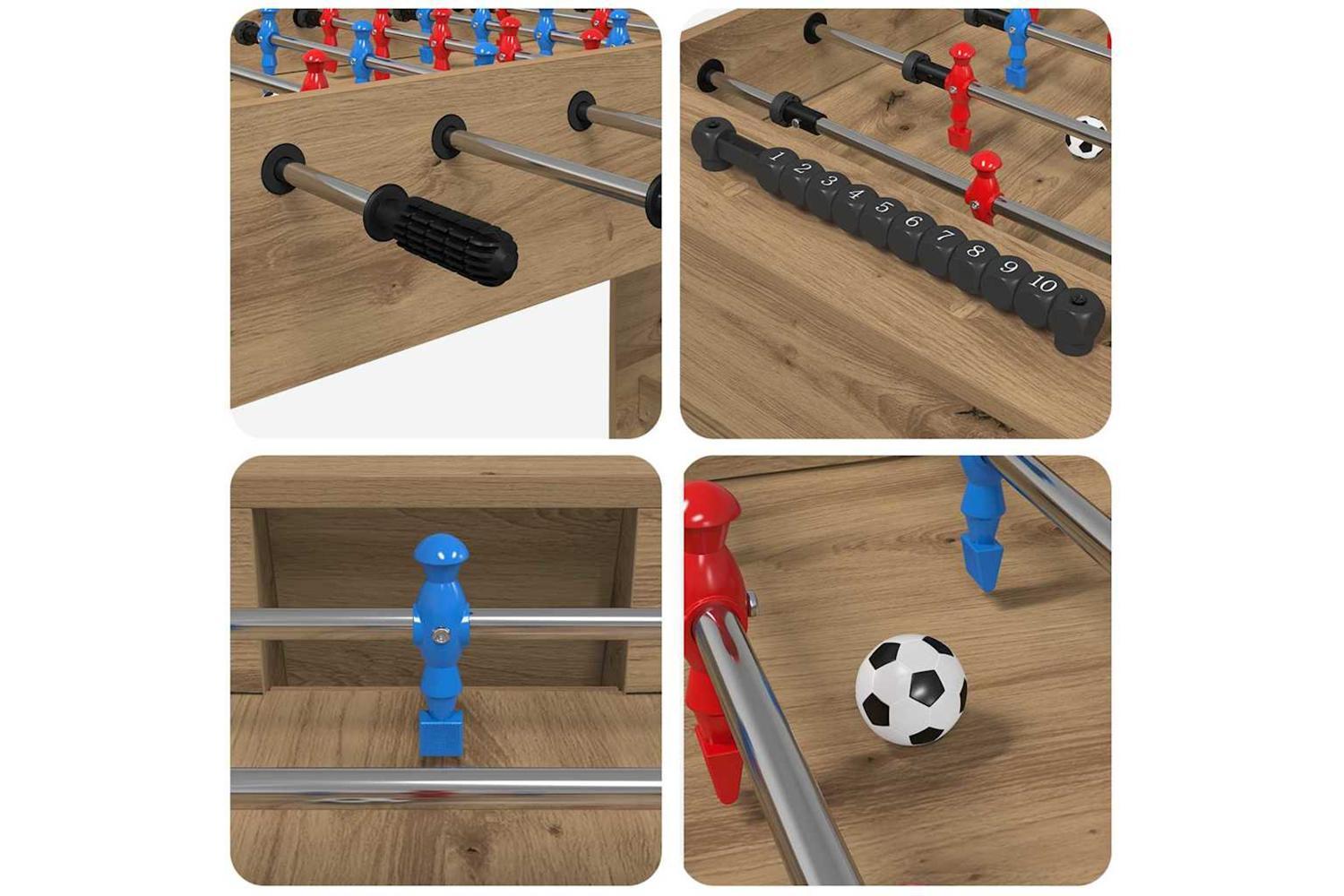 Vidaxl Foosball Table Artisan Oak 125 X 60.5 X 80 Cm Engineered Wood-8