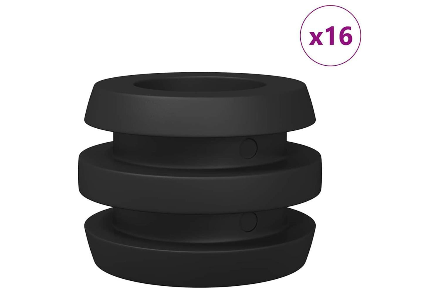 Vidaxl Football Table Bumpers 3 X 3 X 2 Cm Rod 16 Pcs Black-3