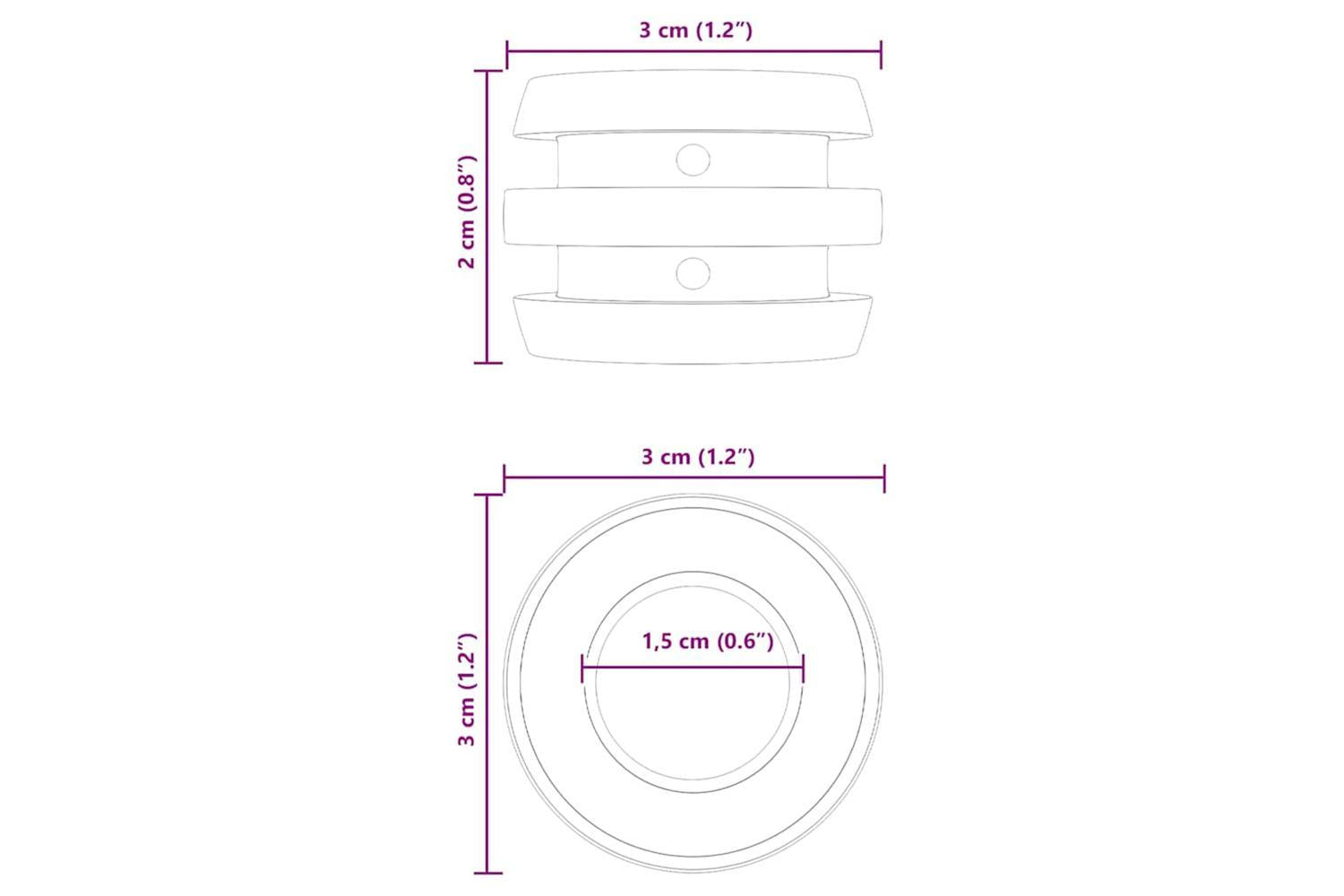 Vidaxl Football Table Bumpers 3 X 3 X 2 Cm Rod 16 Pcs Black-5