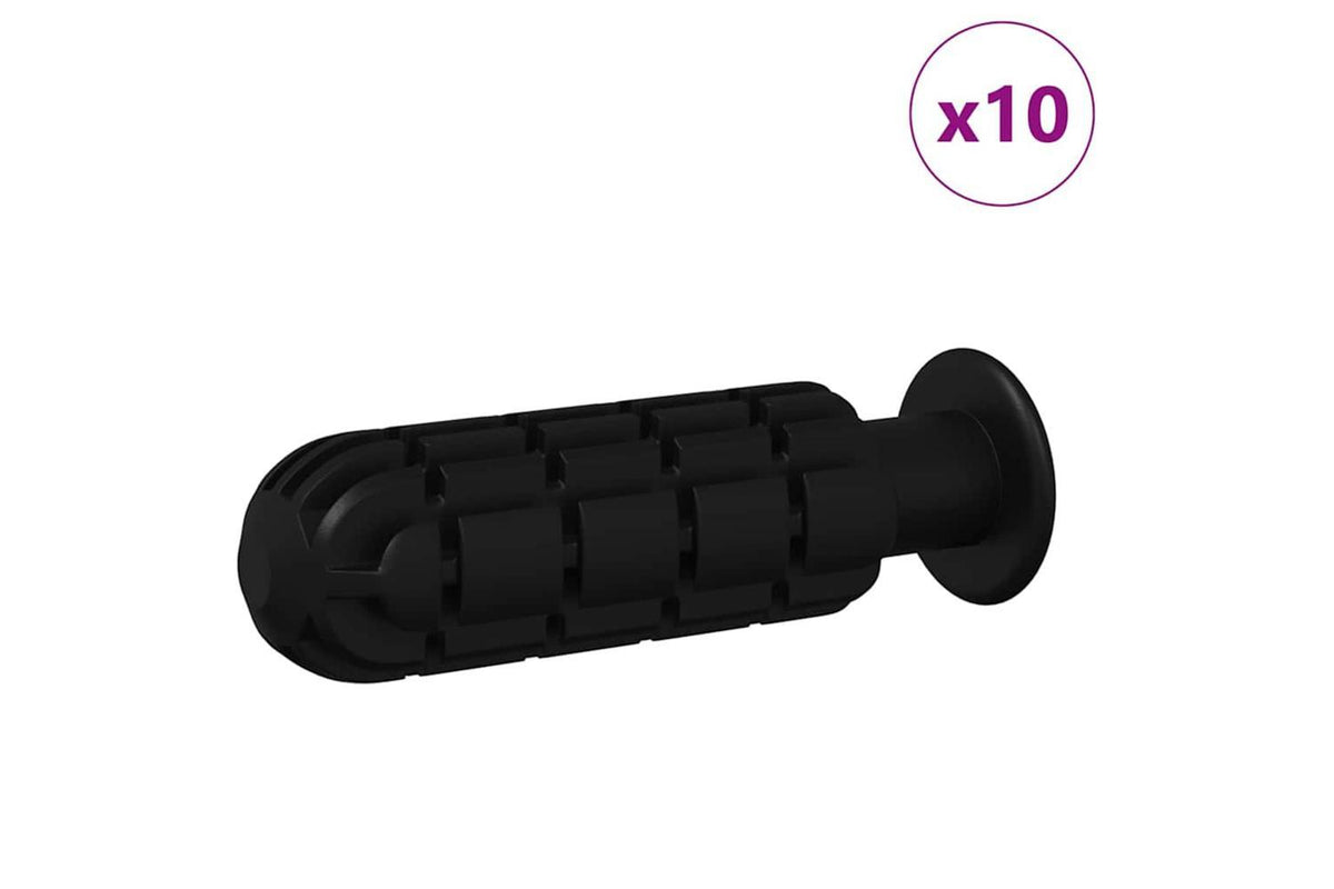 Vidaxl Football Table Handles 10 Pcs Black 2.8 X 2.8 X 9.3 Cm Plastic-3