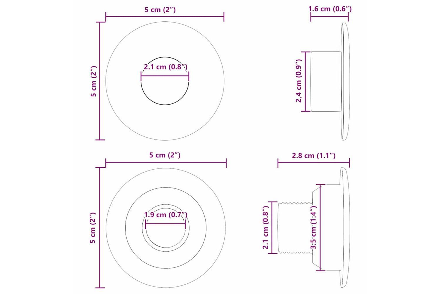Vidaxl Football Table Bearings For 5 X 5 X 2.8 Cm Rod 10 Pcs-6