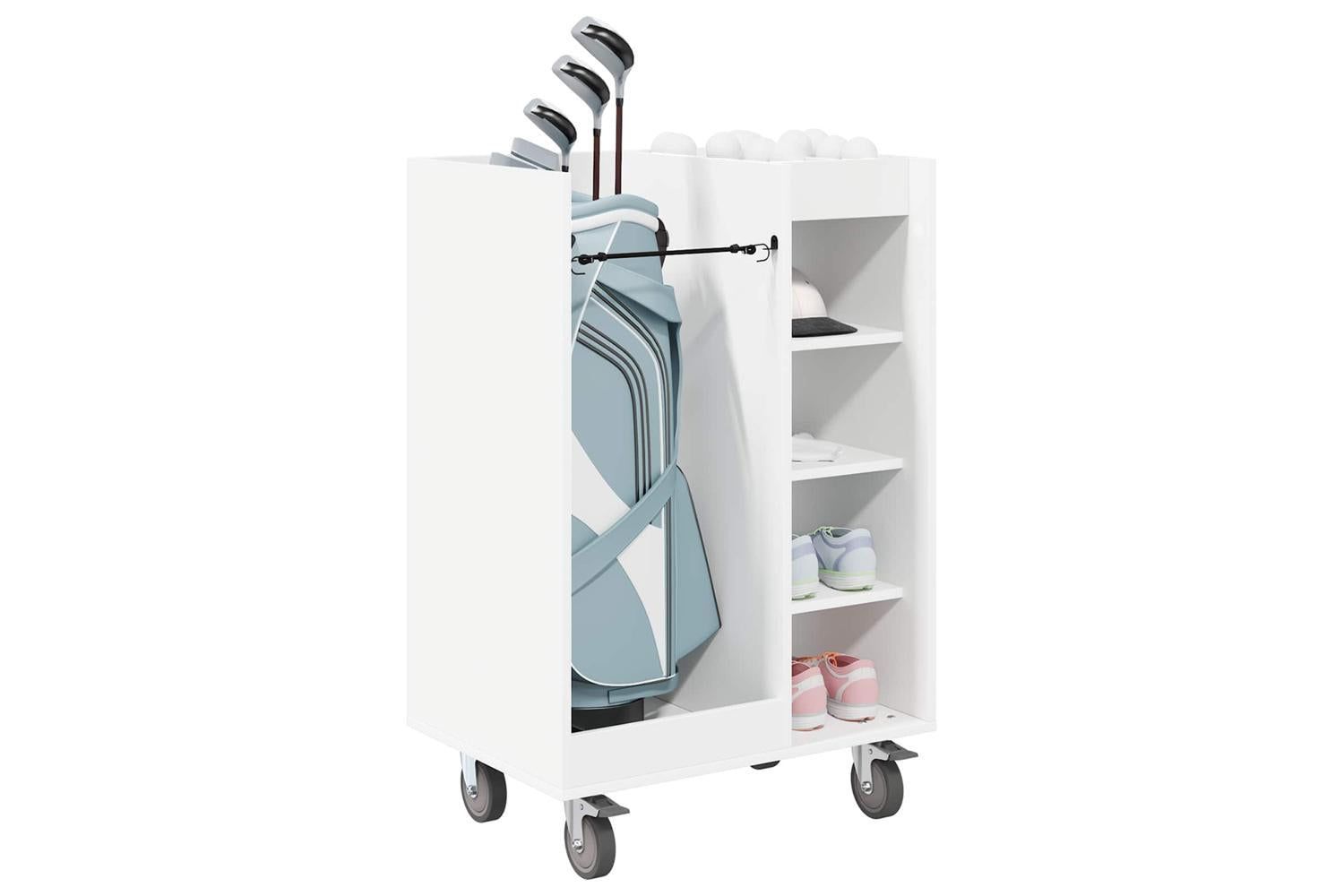 Vidaxl Golf Cabinet With Wheel Plain White 65 X 45 X 98 Cm-3