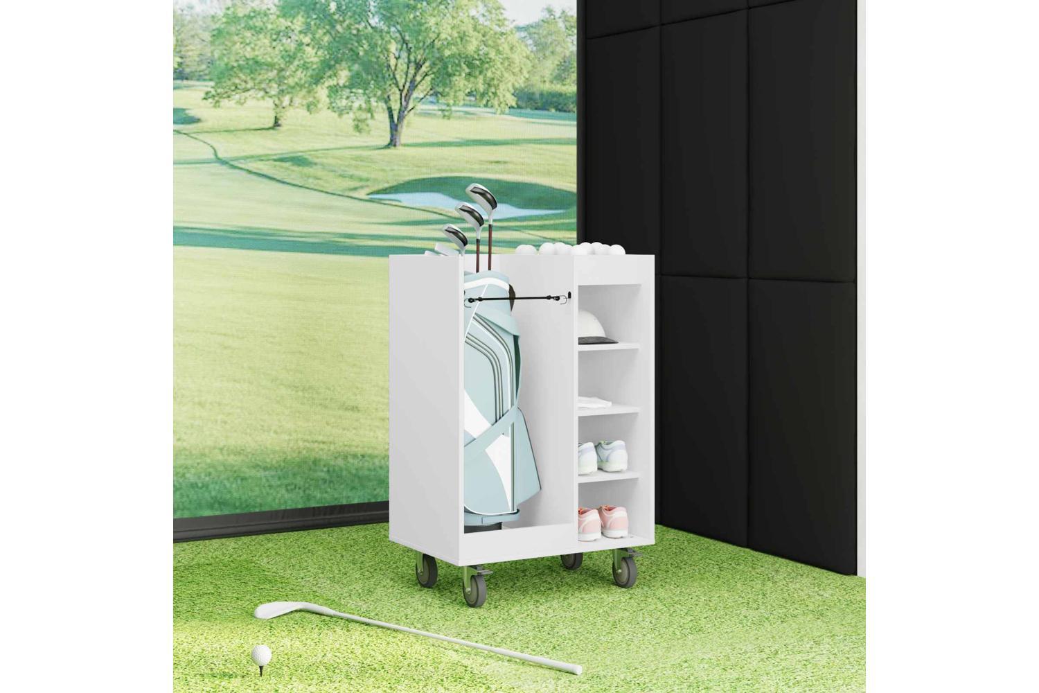 Vidaxl Golf Cabinet With Wheel Plain White 65 X 45 X 98 Cm-4