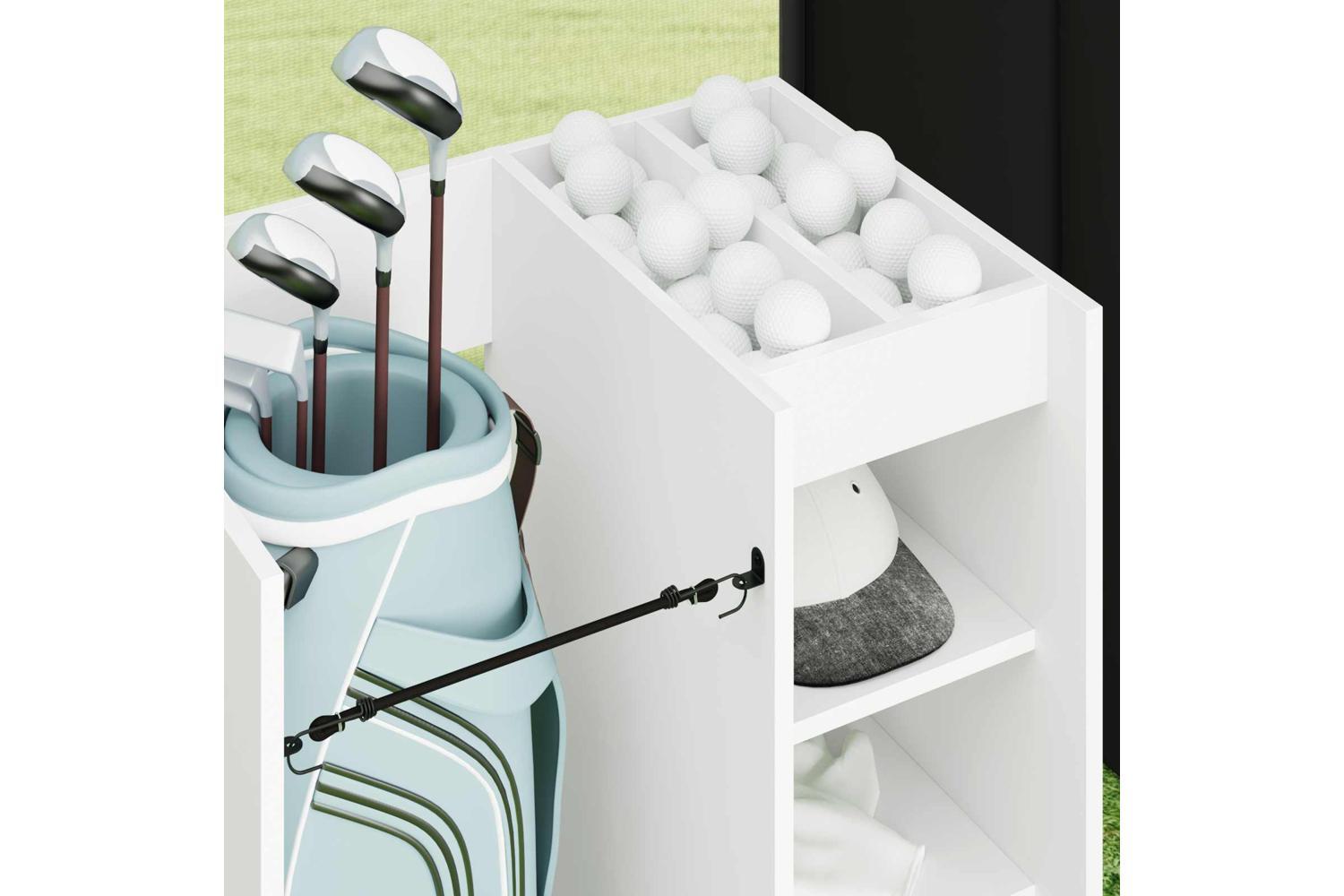 Vidaxl Golf Cabinet With Wheel Plain White 65 X 45 X 98 Cm-5