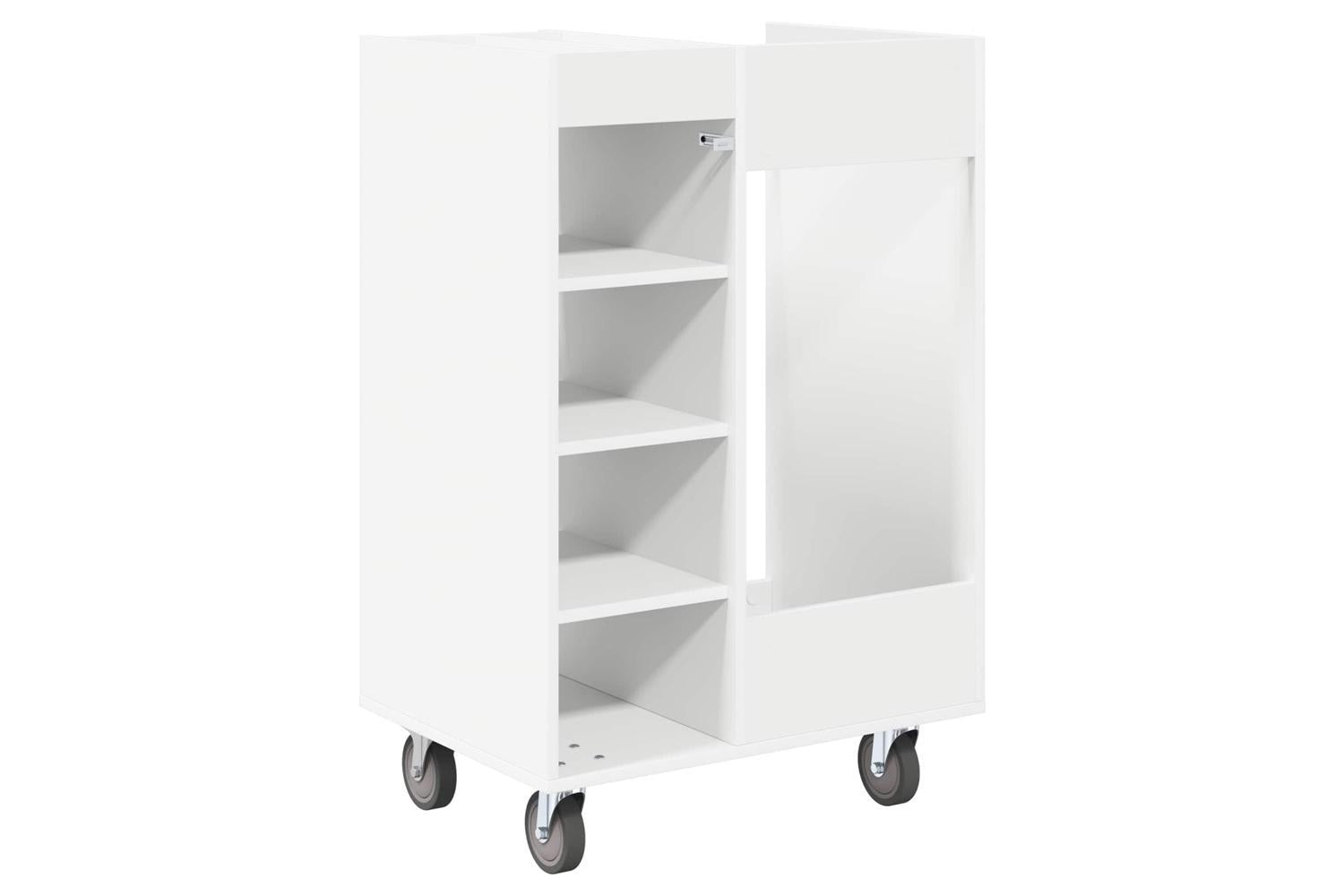 Vidaxl Golf Cabinet With Wheel Plain White 65 X 45 X 98 Cm-8