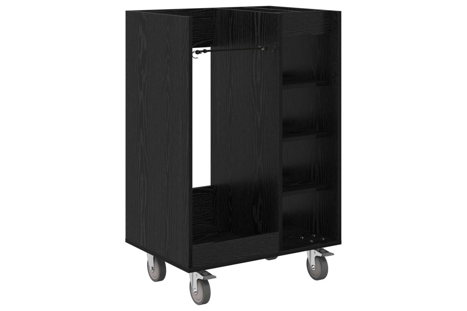 Vidaxl Golf Cabinet With Wheel Plain Black Oak 65 X 45 X 98 Cm-2