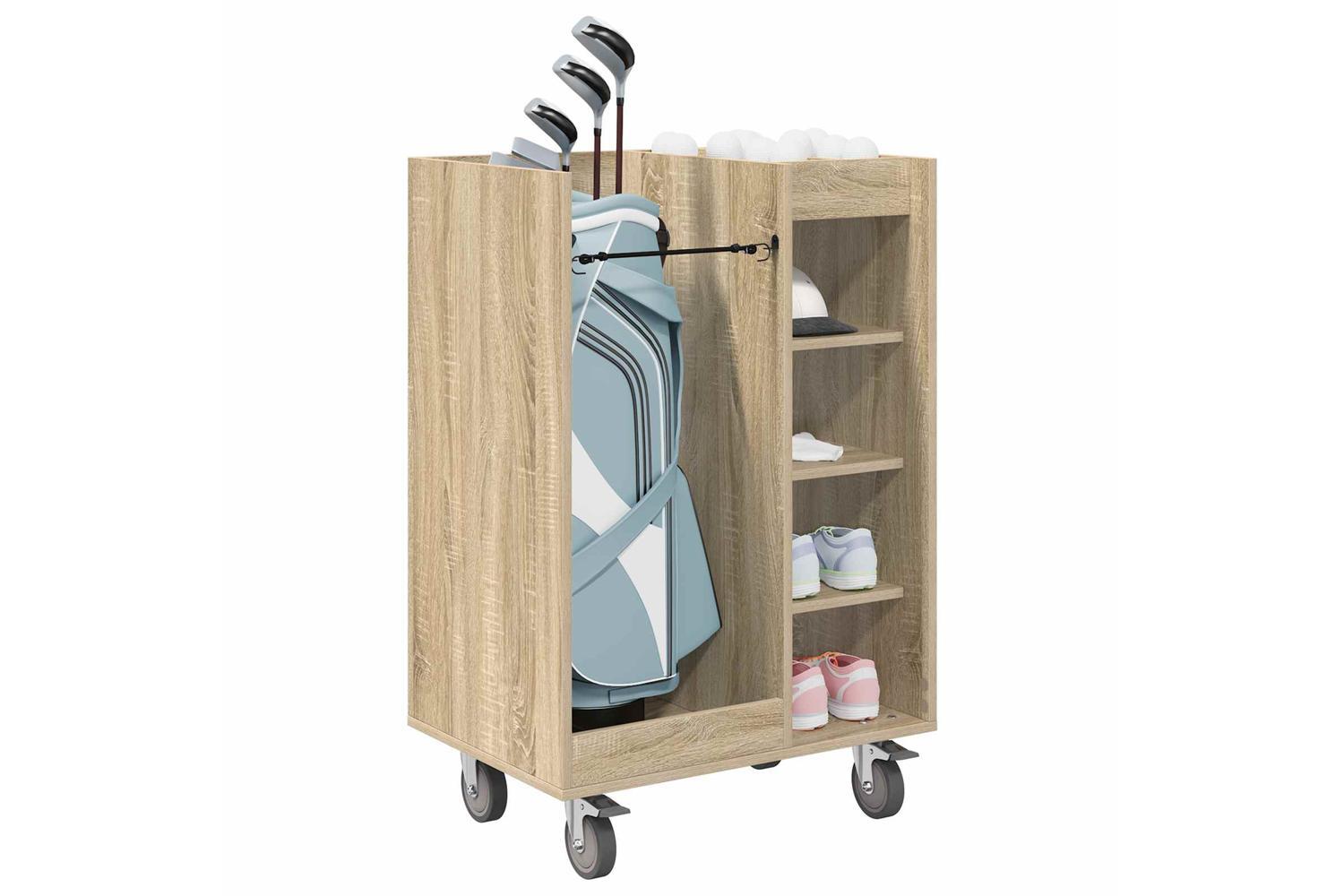 Vidaxl Golf Cabinet With Wheel Plain Sonoma Oak 65 X 45 X 98 Cm-3