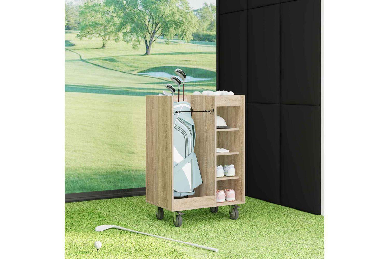 Vidaxl Golf Cabinet With Wheel Plain Sonoma Oak 65 X 45 X 98 Cm-4