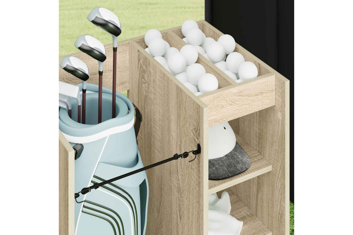 Vidaxl Golf Cabinet With Wheel Plain Sonoma Oak 65 X 45 X 98 Cm-5