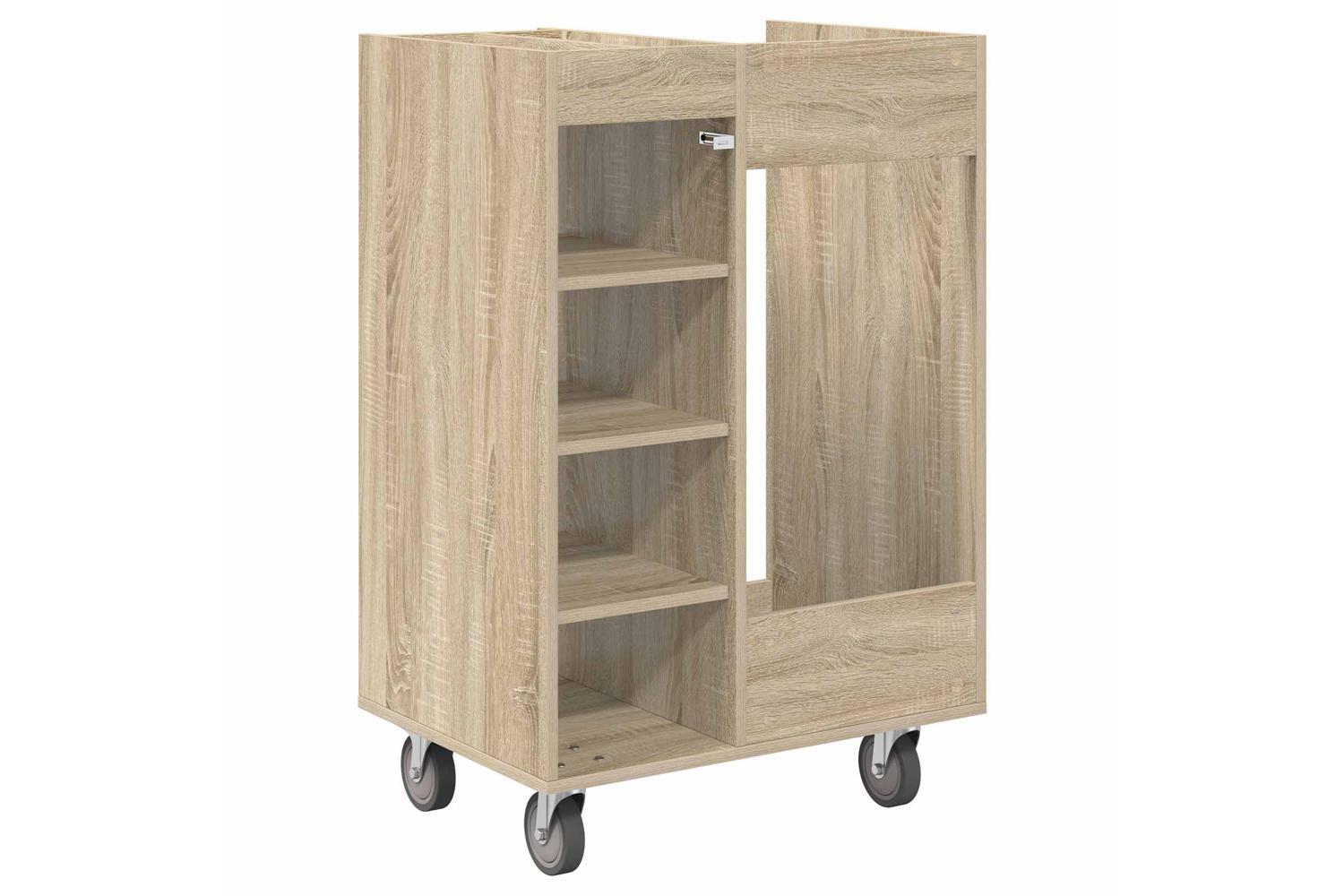 Vidaxl Golf Cabinet With Wheel Plain Sonoma Oak 65 X 45 X 98 Cm-8