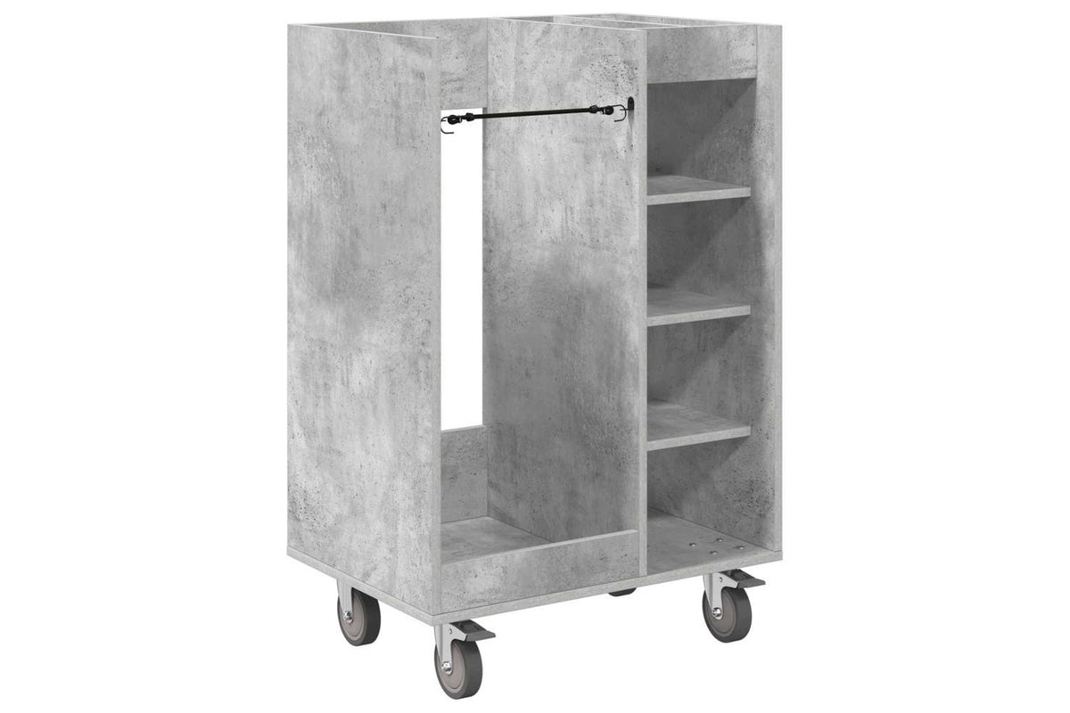 Vidaxl Golf Cabinet With Wheel Plain Concrete Grey 65 X 45 X 98 Cm