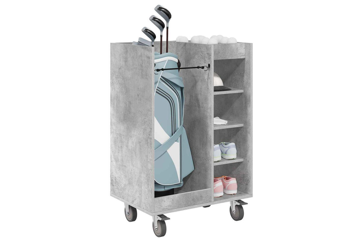 Vidaxl Golf Cabinet With Wheel Plain Concrete Grey 65 X 45 X 98 Cm-3