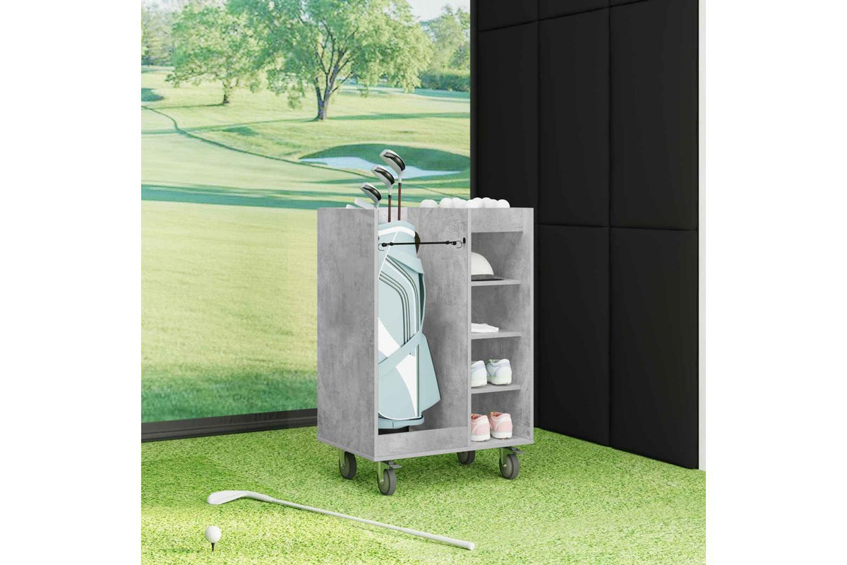 Vidaxl Golf Cabinet With Wheel Plain Concrete Grey 65 X 45 X 98 Cm-4