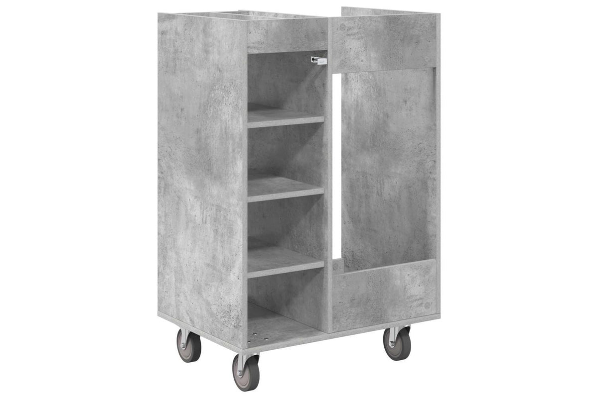Vidaxl Golf Cabinet With Wheel Plain Concrete Grey 65 X 45 X 98 Cm-8