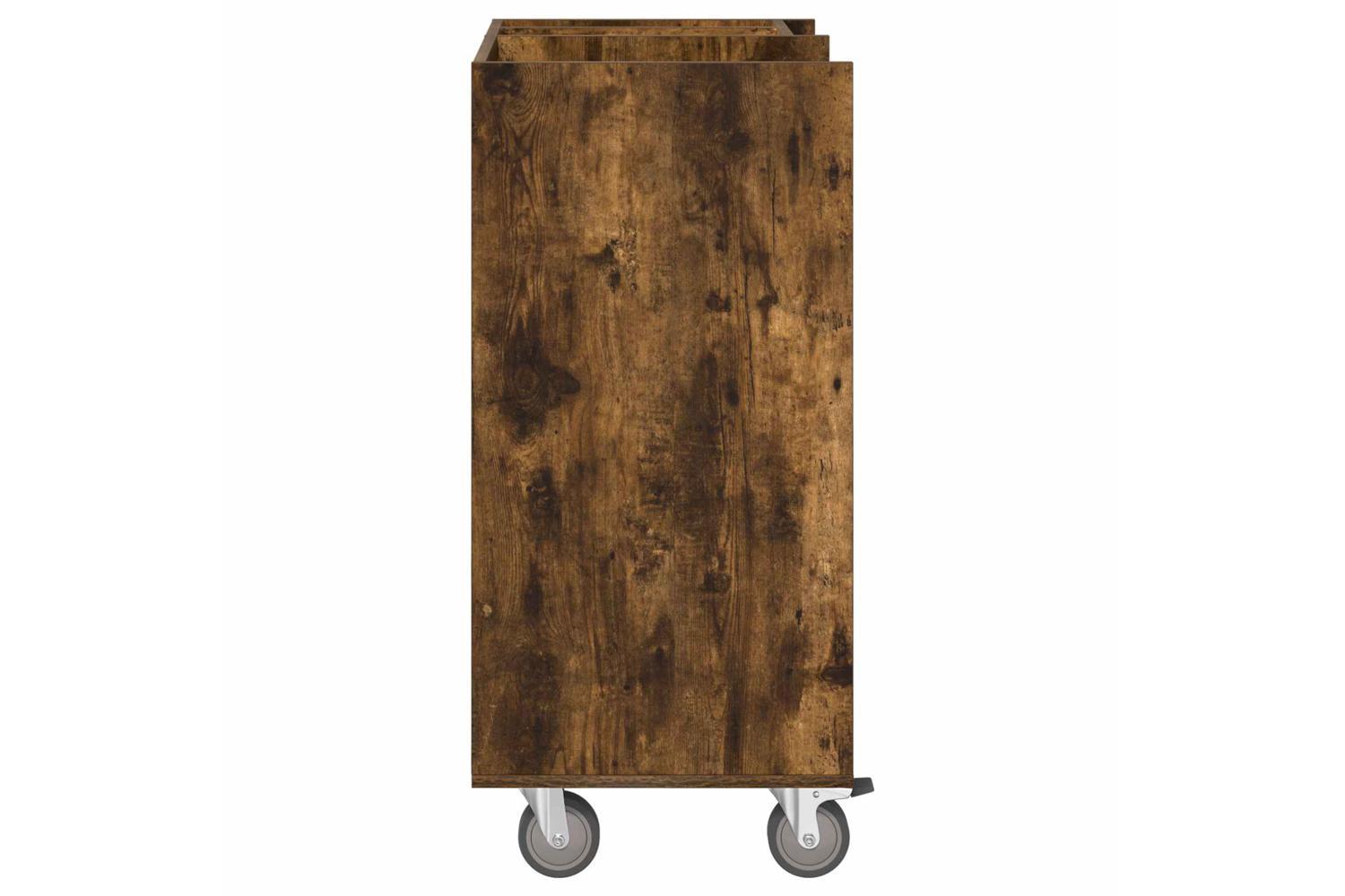 Vidaxl Golf Cabinet With Wheel Plain Smoked Oak 65 X 45 X 98 Cm-7