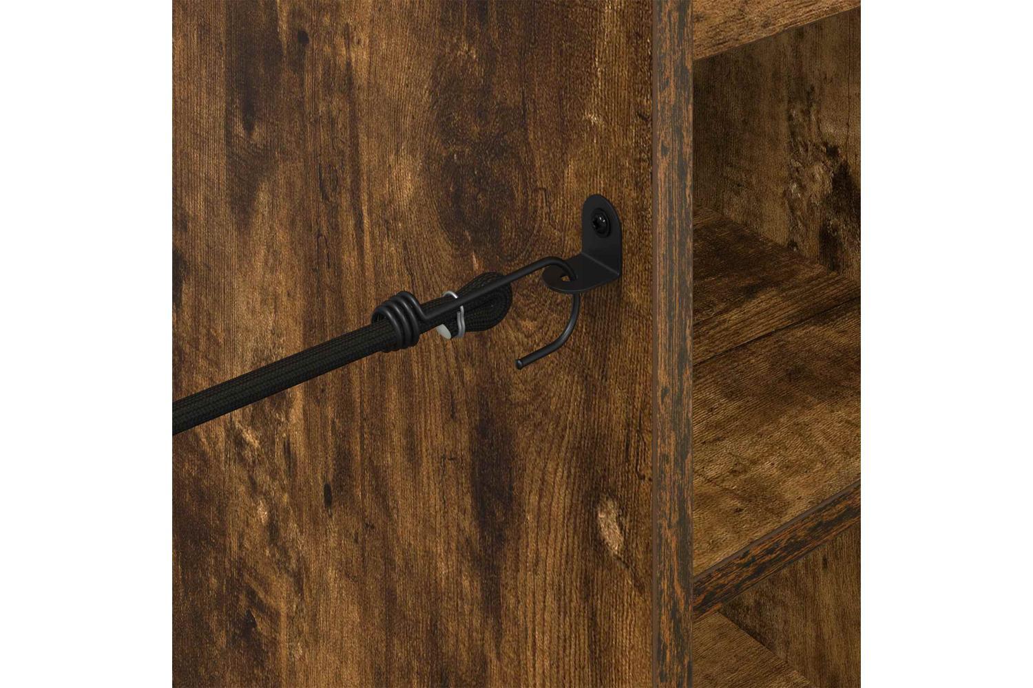 Vidaxl Golf Cabinet With Wheel Plain Smoked Oak 65 X 45 X 98 Cm-9