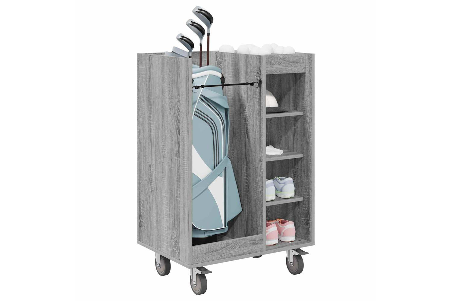 Vidaxl Golf Cabinet With Wheel Plain Grey Sonoma 65 X 45 X 98 Cm-3