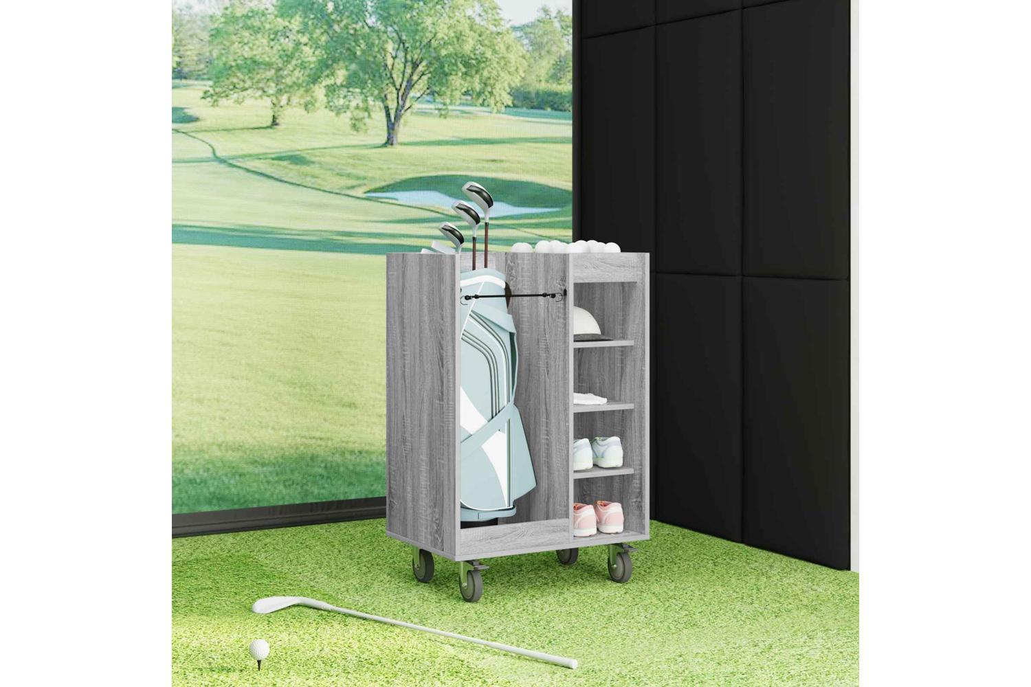 Vidaxl Golf Cabinet With Wheel Plain Grey Sonoma 65 X 45 X 98 Cm-4