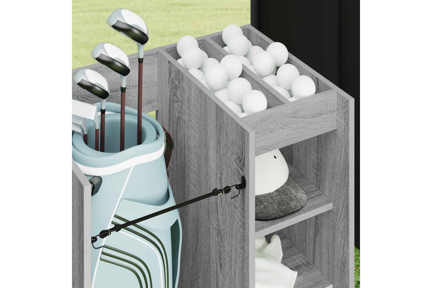 Vidaxl Golf Cabinet With Wheel Plain Grey Sonoma 65 X 45 X 98 Cm-5