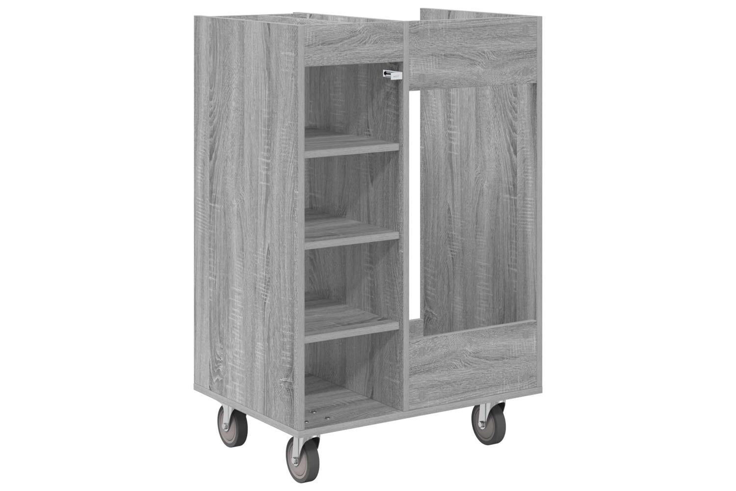 Vidaxl Golf Cabinet With Wheel Plain Grey Sonoma 65 X 45 X 98 Cm-8