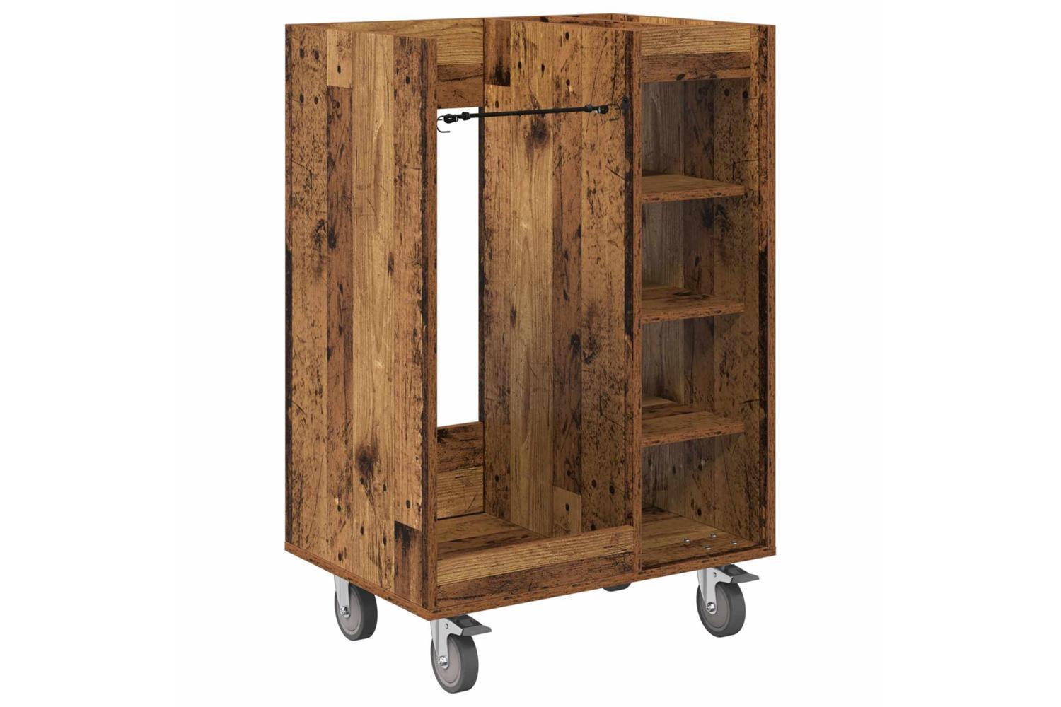 Vidaxl Golf Cabinet With Wheel Plain Old Wood 65 X 45 X 98 Cm-2