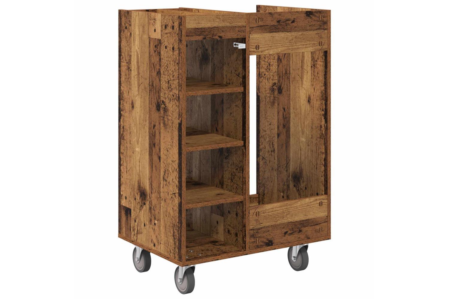 Vidaxl Golf Cabinet With Wheel Plain Old Wood 65 X 45 X 98 Cm-8