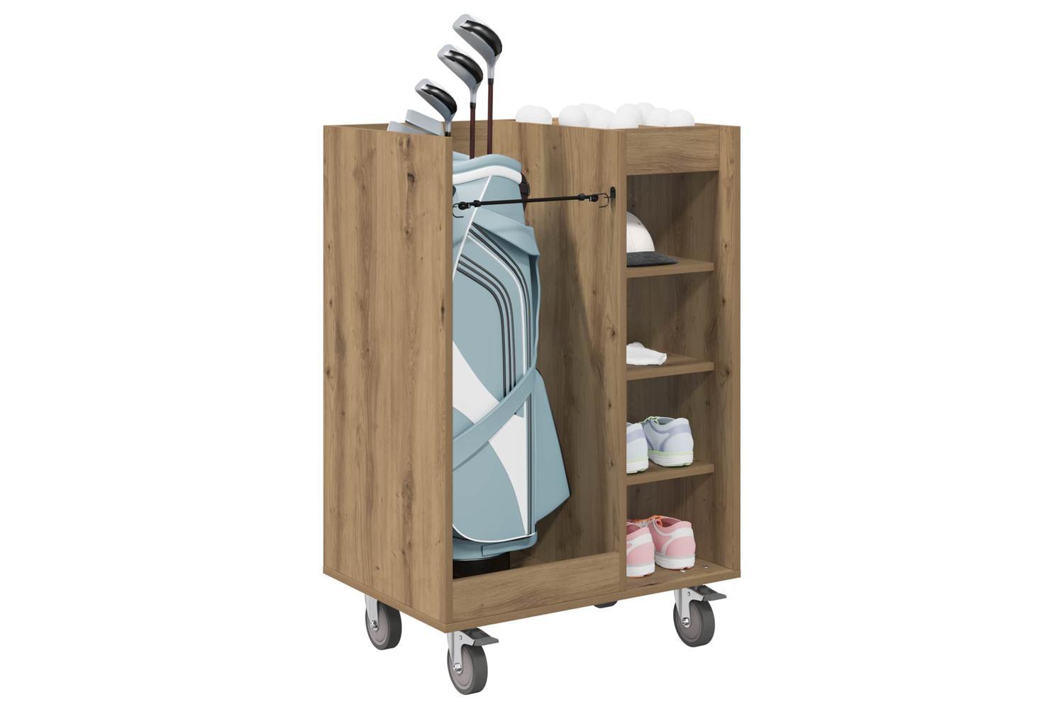 Vidaxl Golf Cabinet With Wheel Plain Artisan Oak 65 X 45 X 98 Cm-3