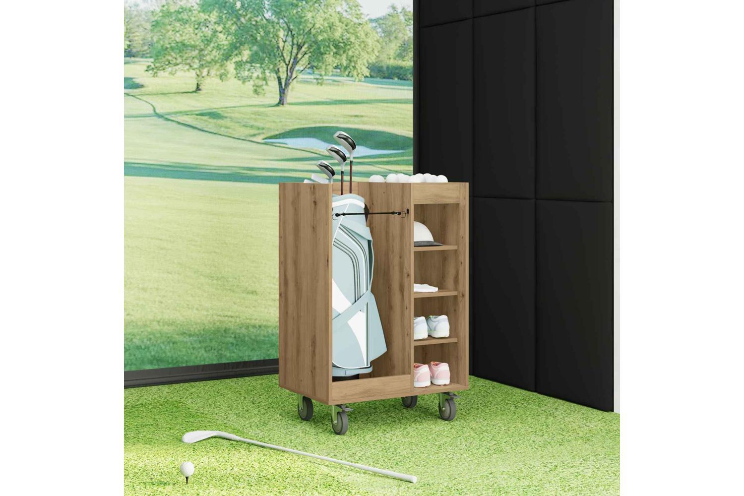 Vidaxl Golf Cabinet With Wheel Plain Artisan Oak 65 X 45 X 98 Cm-4
