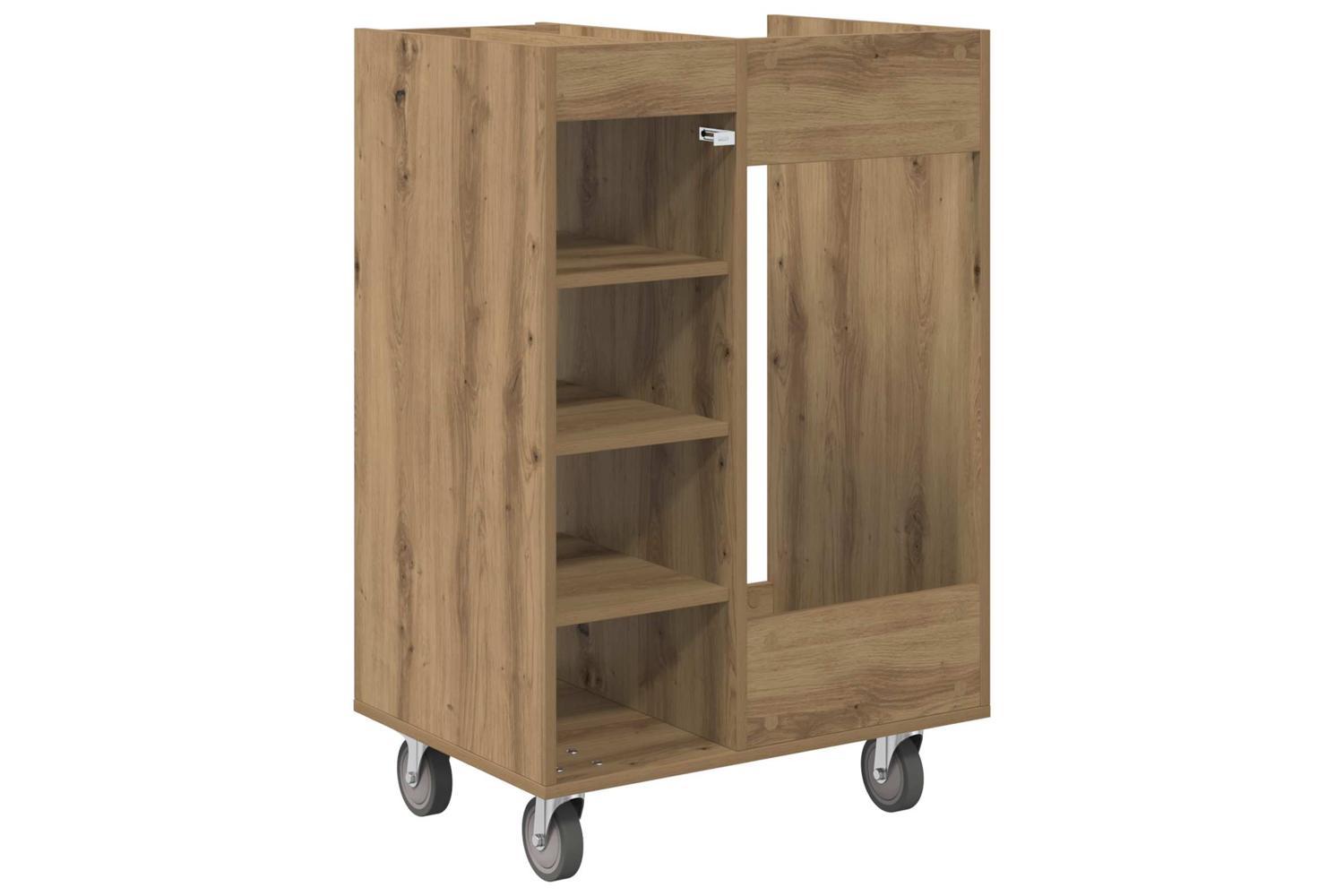 Vidaxl Golf Cabinet With Wheel Plain Artisan Oak 65 X 45 X 98 Cm-8