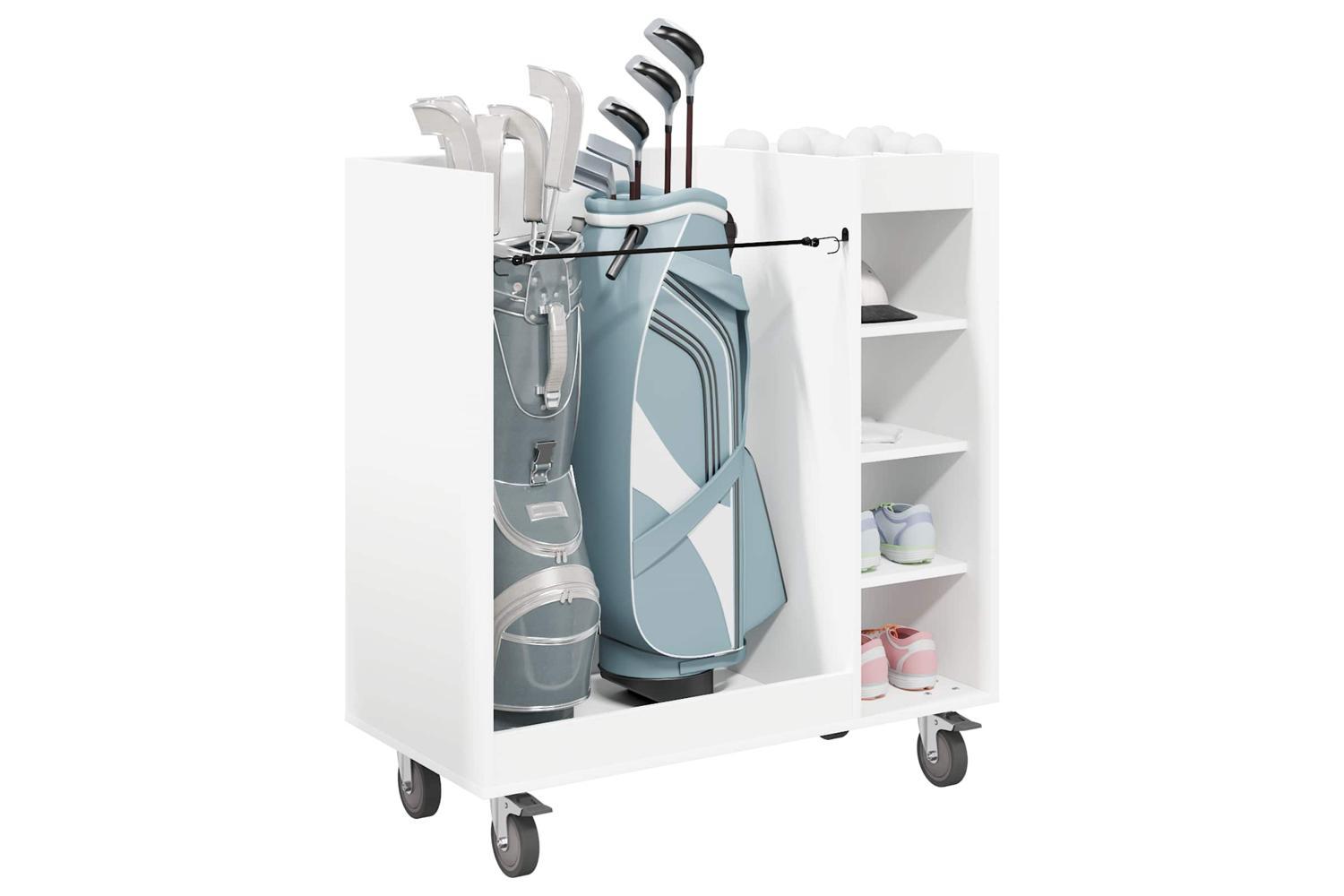 Vidaxl Golf Cabinet With Wheel Plain White 90 X 45 X 98 Cm-3
