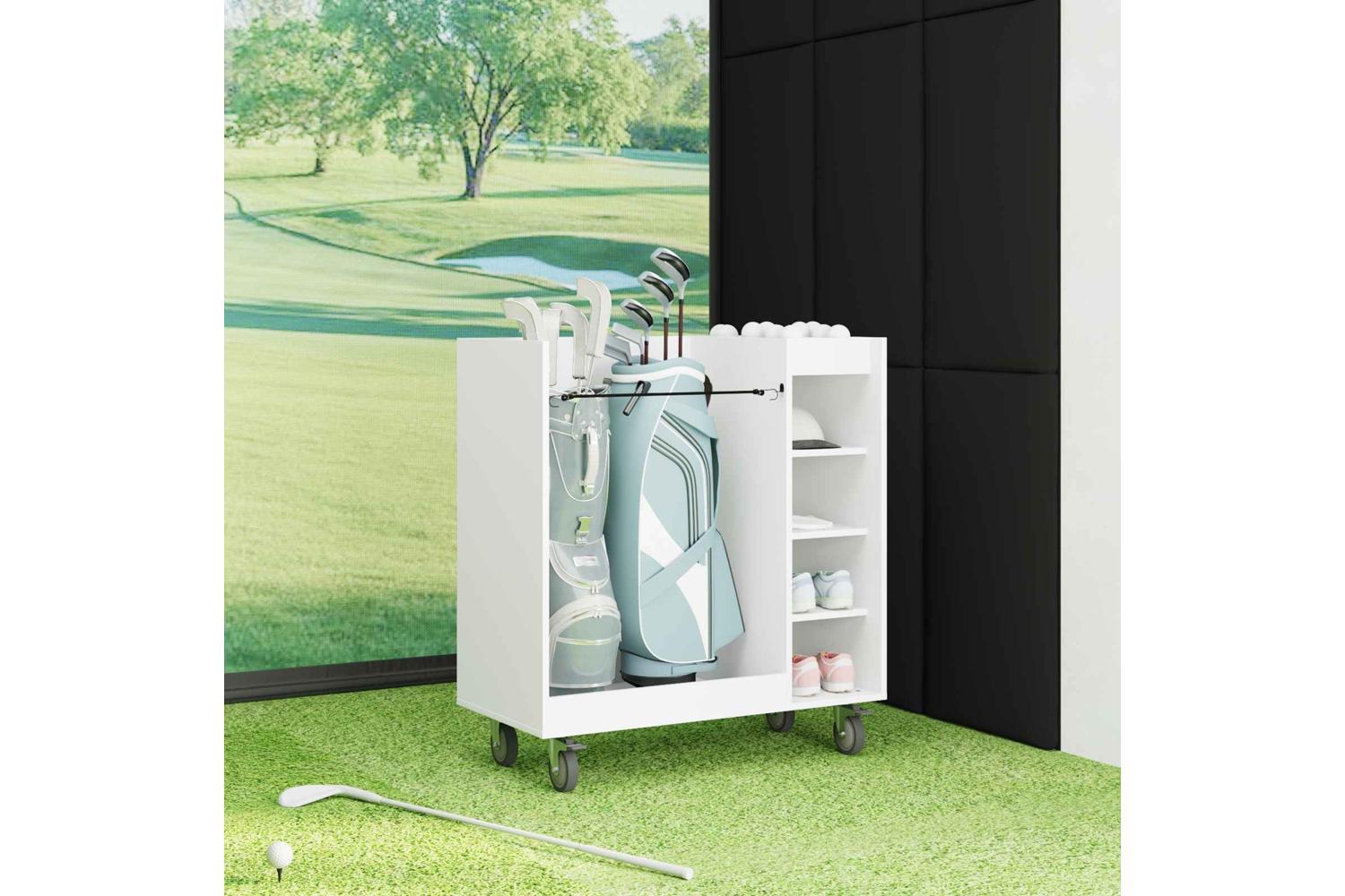 Vidaxl Golf Cabinet With Wheel Plain White 90 X 45 X 98 Cm-4