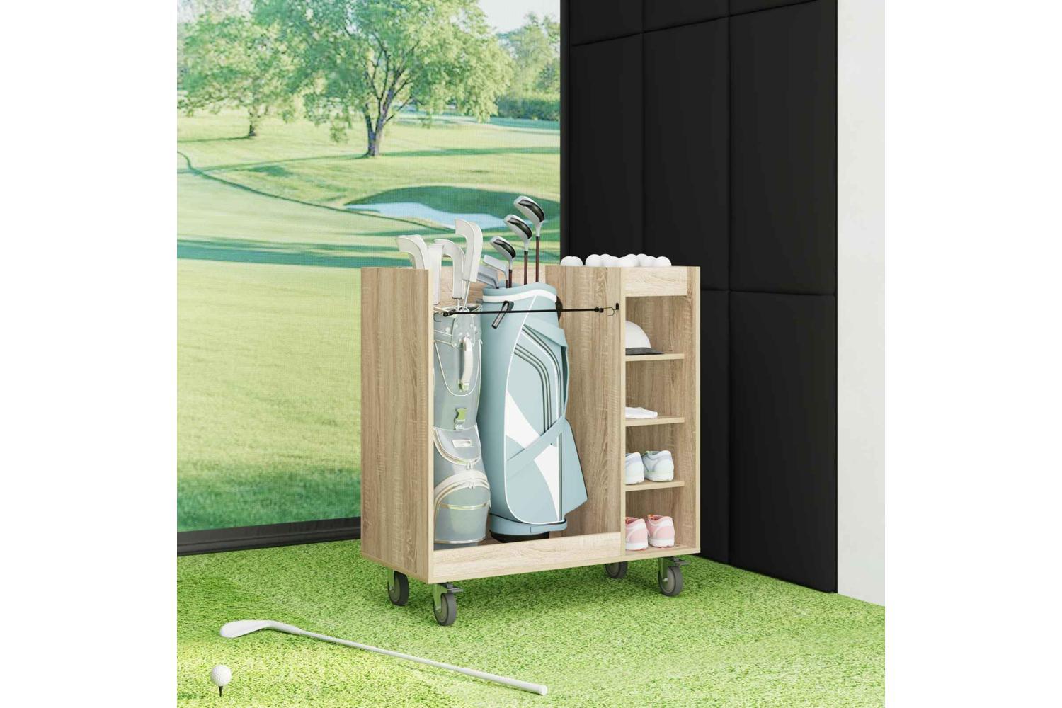 Vidaxl Golf Cabinet With Wheel Plain Sonoma Oak 90 X 45 X 98 Cm-4
