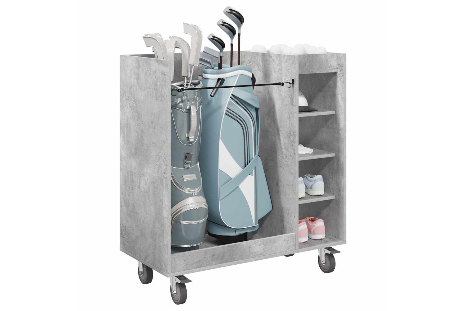 Vidaxl Golf Cabinet With Wheel Plain Concrete Grey 90 X 45 X 98 Cm-3