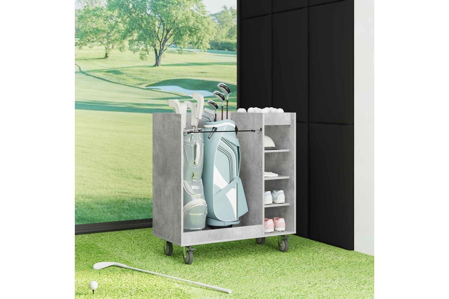 Vidaxl Golf Cabinet With Wheel Plain Concrete Grey 90 X 45 X 98 Cm-4