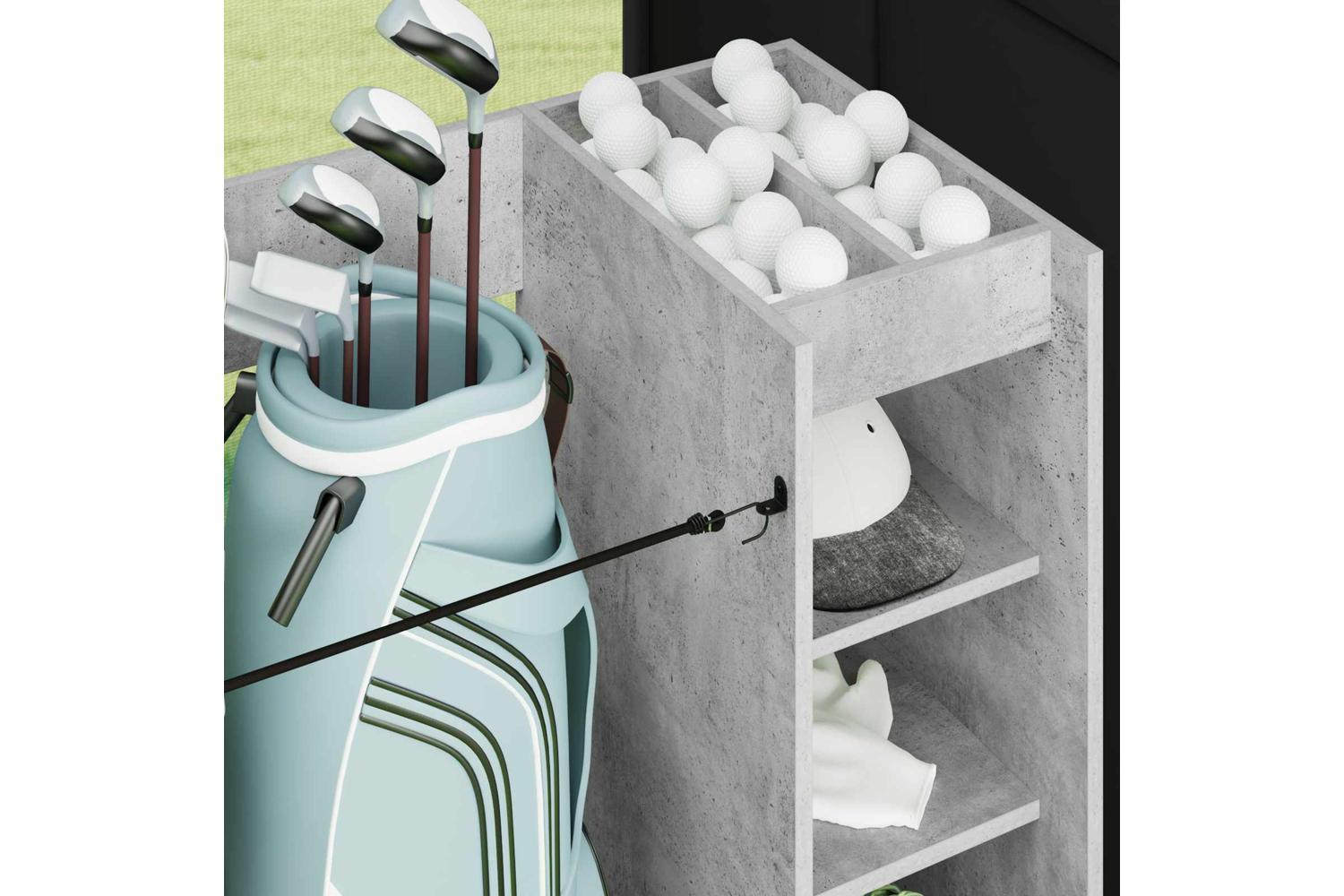 Vidaxl Golf Cabinet With Wheel Plain Concrete Grey 90 X 45 X 98 Cm-5