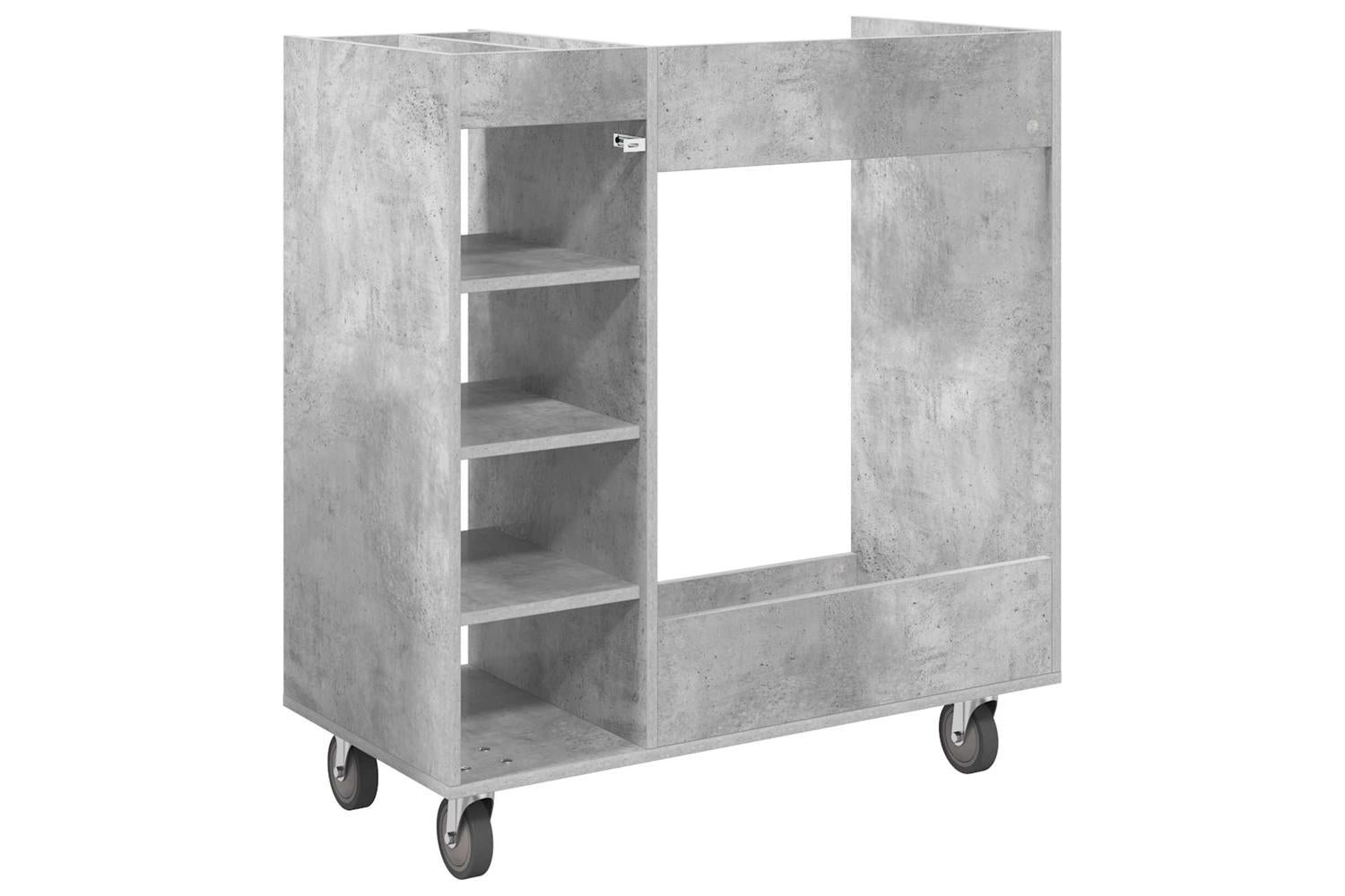 Vidaxl Golf Cabinet With Wheel Plain Concrete Grey 90 X 45 X 98 Cm-8
