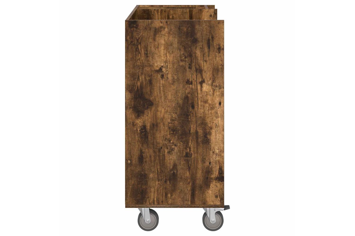 Vidaxl Golf Cabinet With Wheel Plain Smoked Oak 90 X 45 X 98 Cm-7