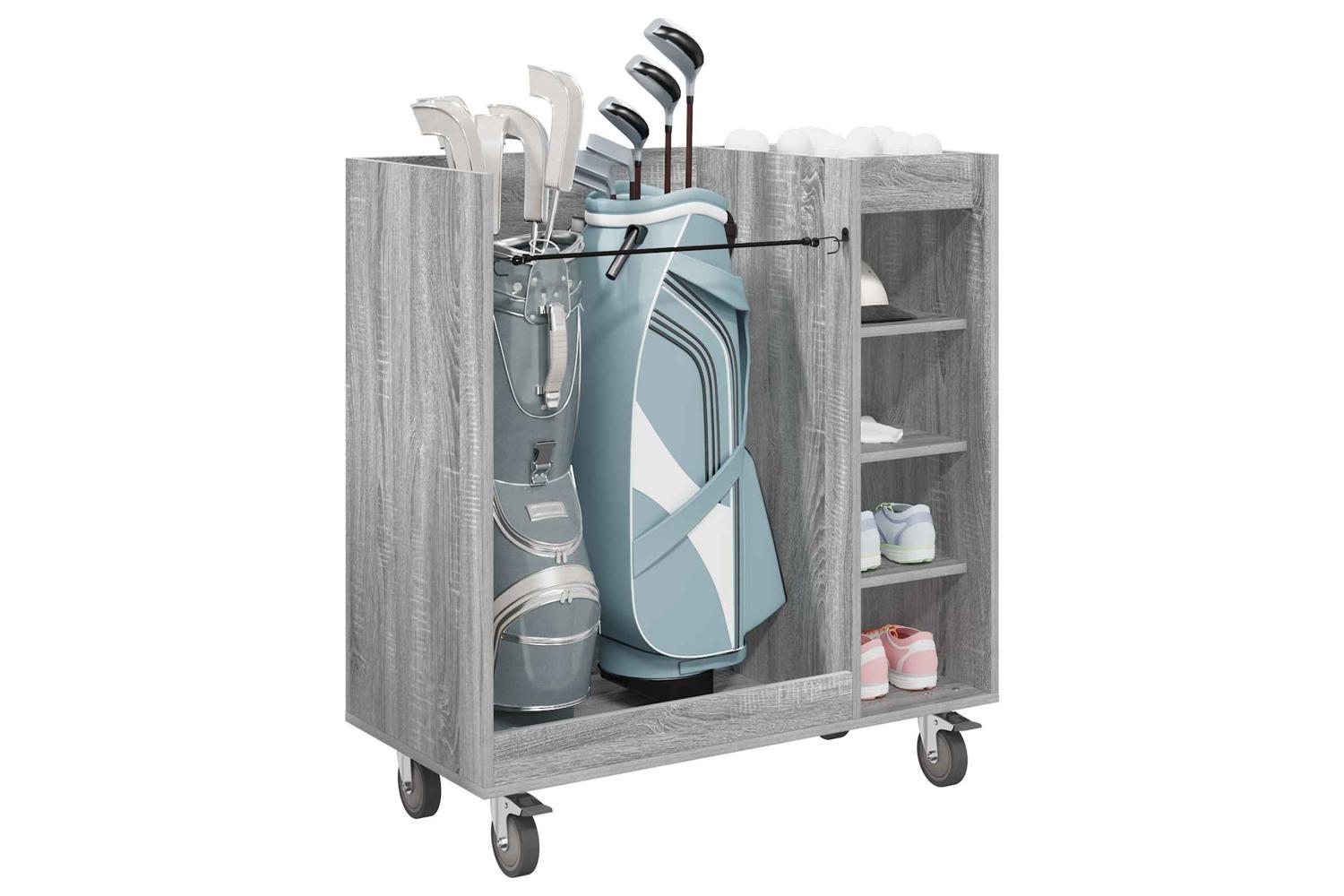 Vidaxl Golf Cabinet With Wheel Plain Grey Sonoma 90 X 45 X 98 Cm-3