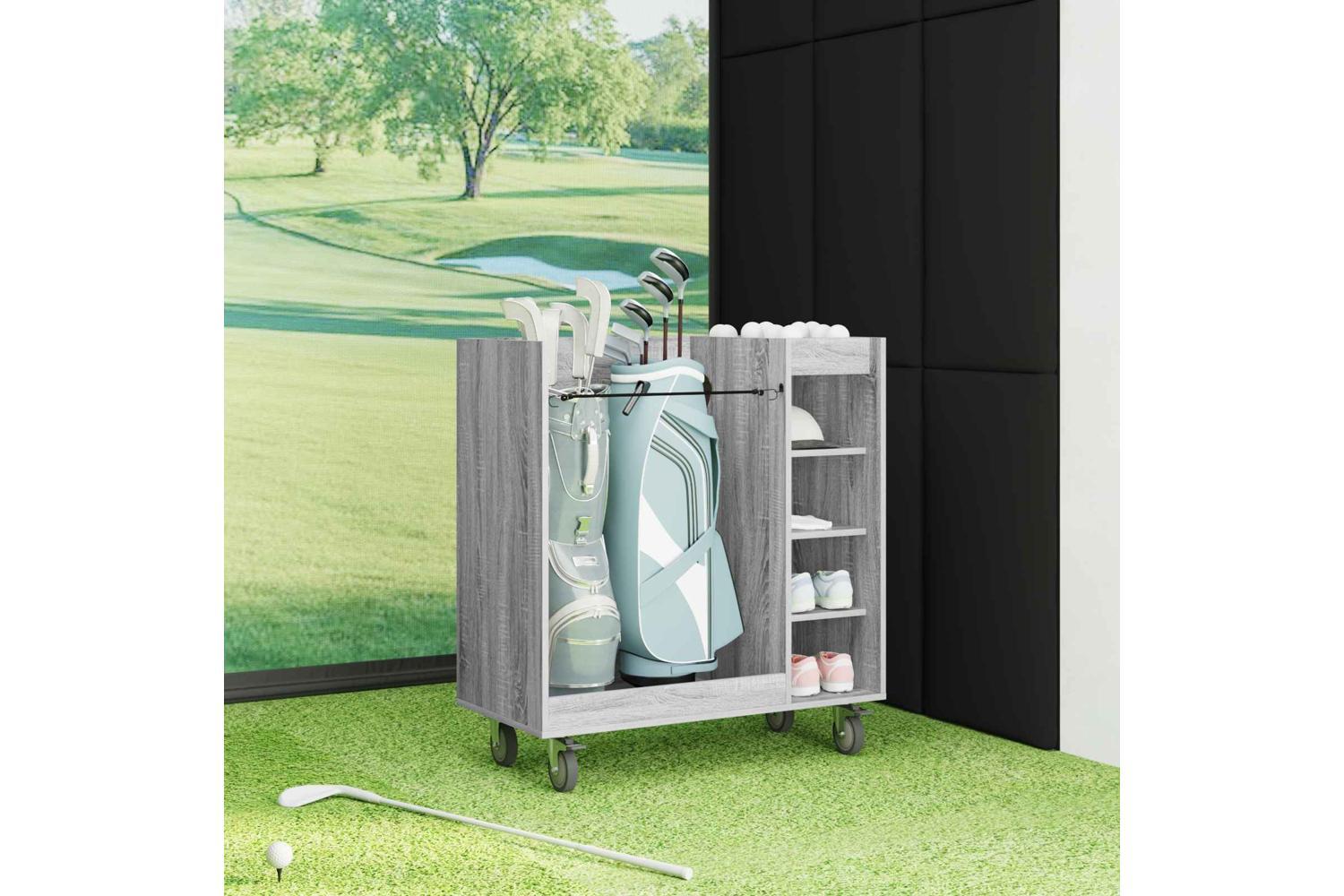 Vidaxl Golf Cabinet With Wheel Plain Grey Sonoma 90 X 45 X 98 Cm-4
