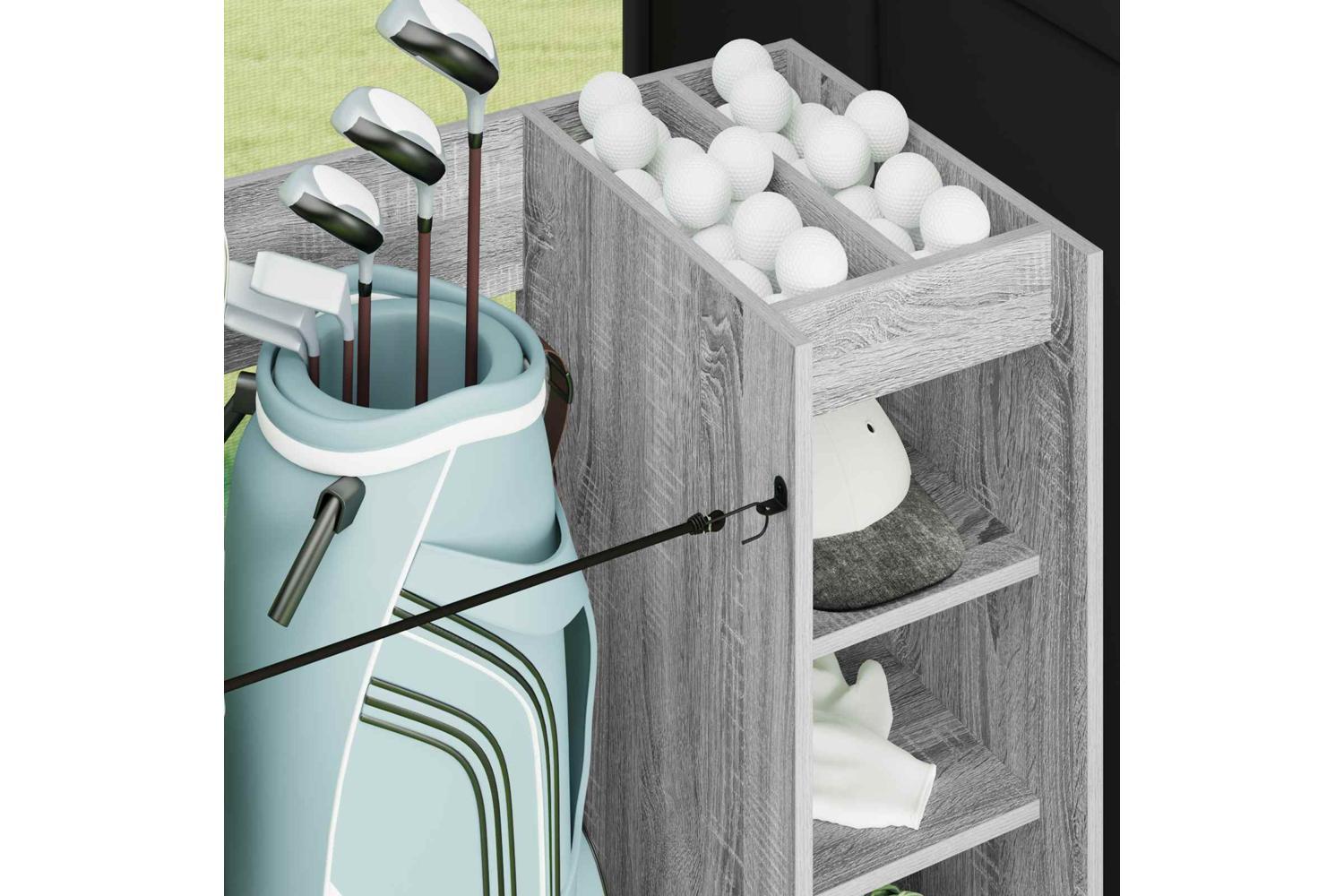 Vidaxl Golf Cabinet With Wheel Plain Grey Sonoma 90 X 45 X 98 Cm-5