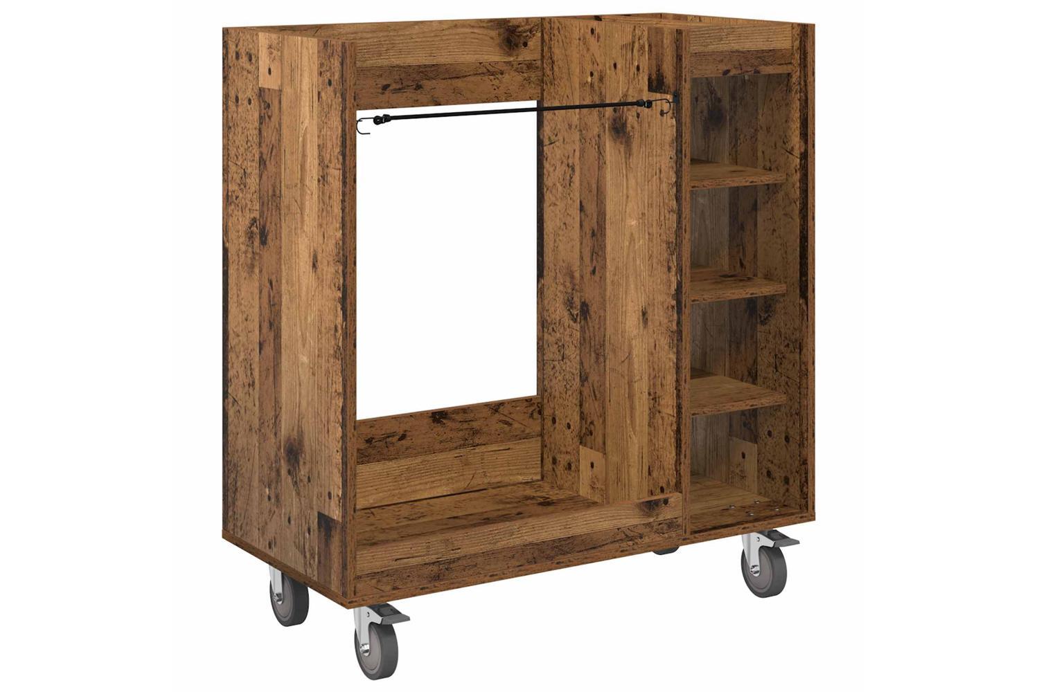 Vidaxl Golf Cabinet With Wheel Plain Old Wood 90 X 45 X 98 Cm-2