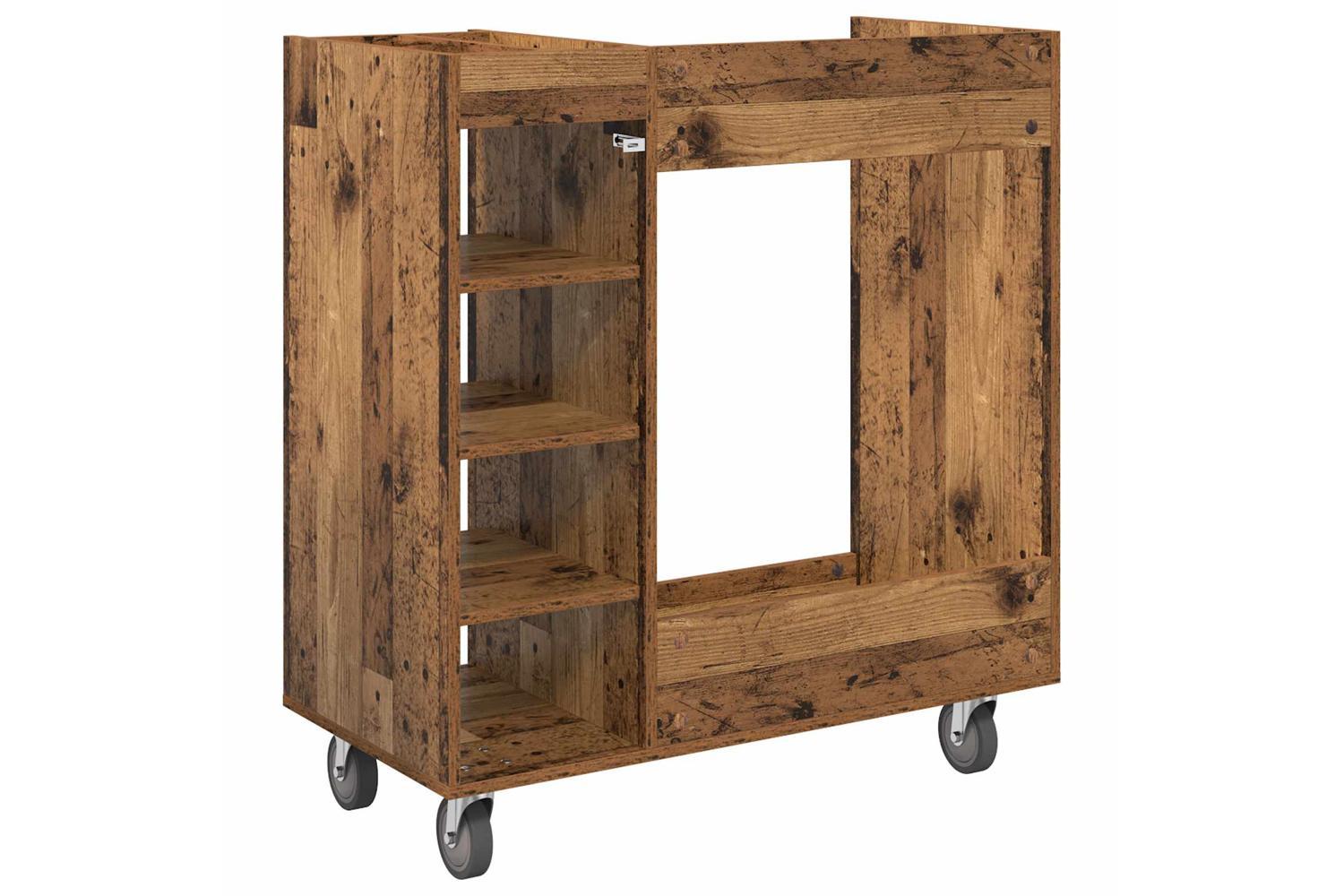 Vidaxl Golf Cabinet With Wheel Plain Old Wood 90 X 45 X 98 Cm-8